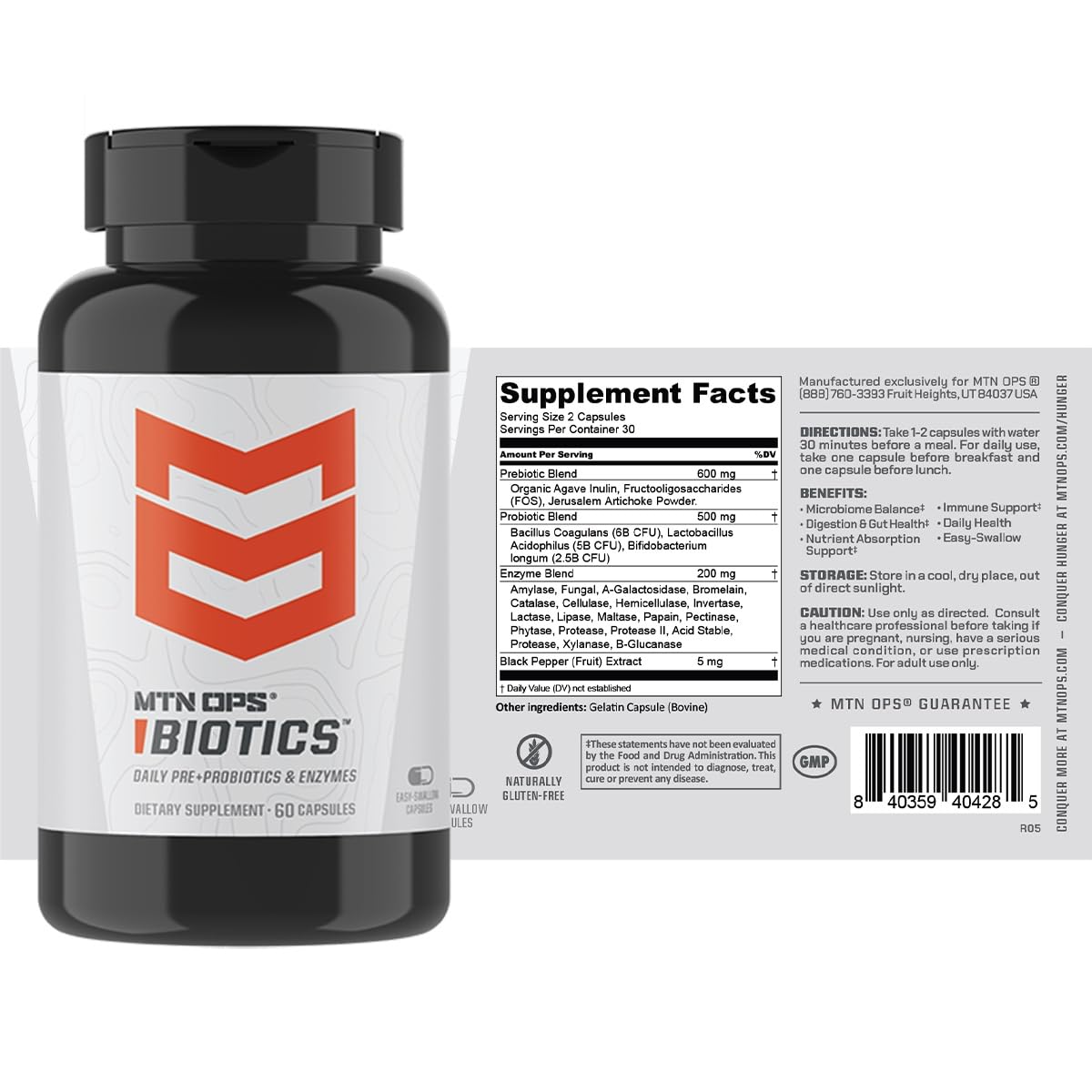 MTN OPS Biotics — complément quotidien pour le confort digestif et l’immunité.
