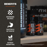 MTN OPS Biotics — mélange prébiotique et probiotiques optimisant l’absorption des nutriments.