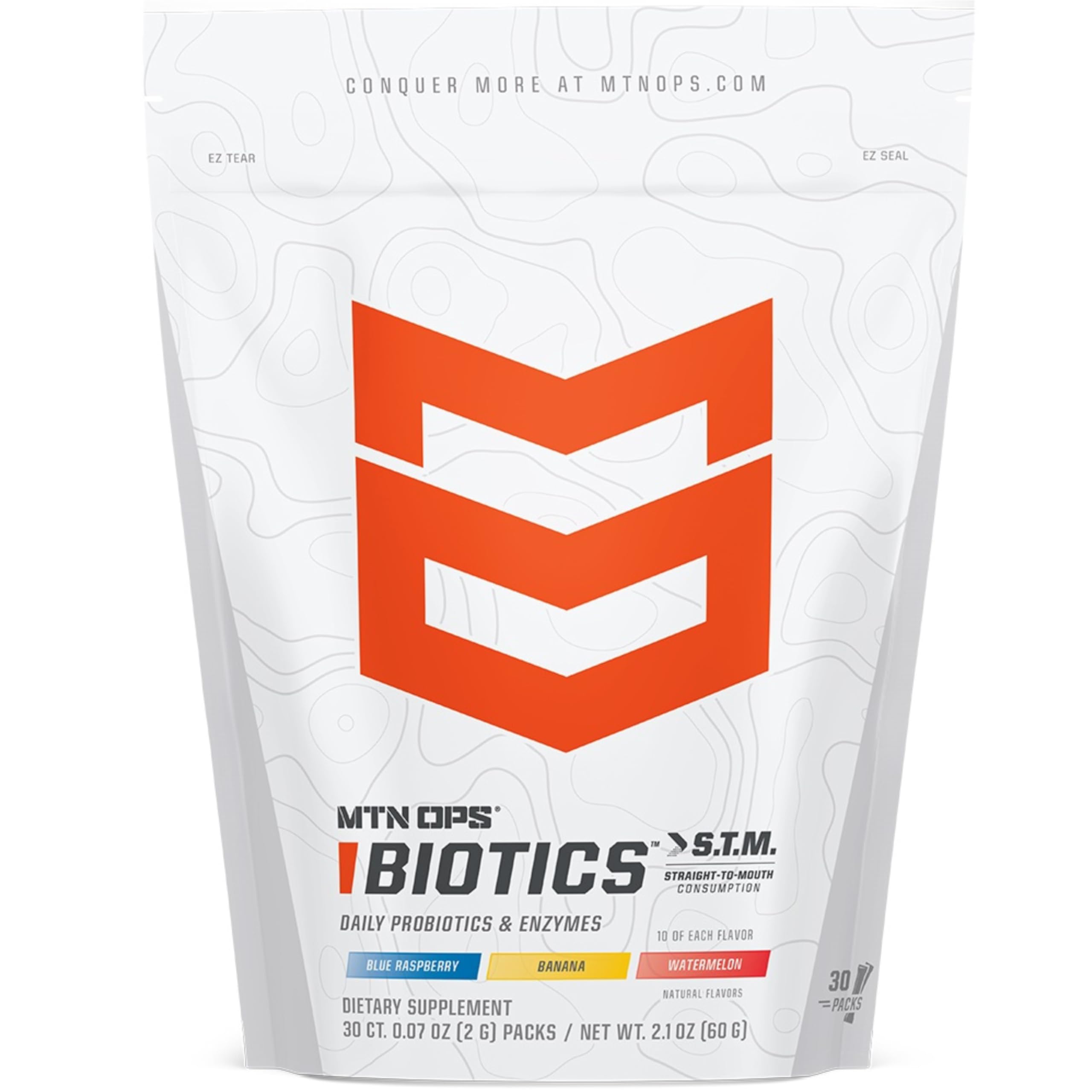 MTN OPS Biotics STM – prise sans eau pour soutien digestif en déplacement.