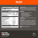 Capsules MTN OPS Blaze, soutien métabolique et énergie avant l entraînement.