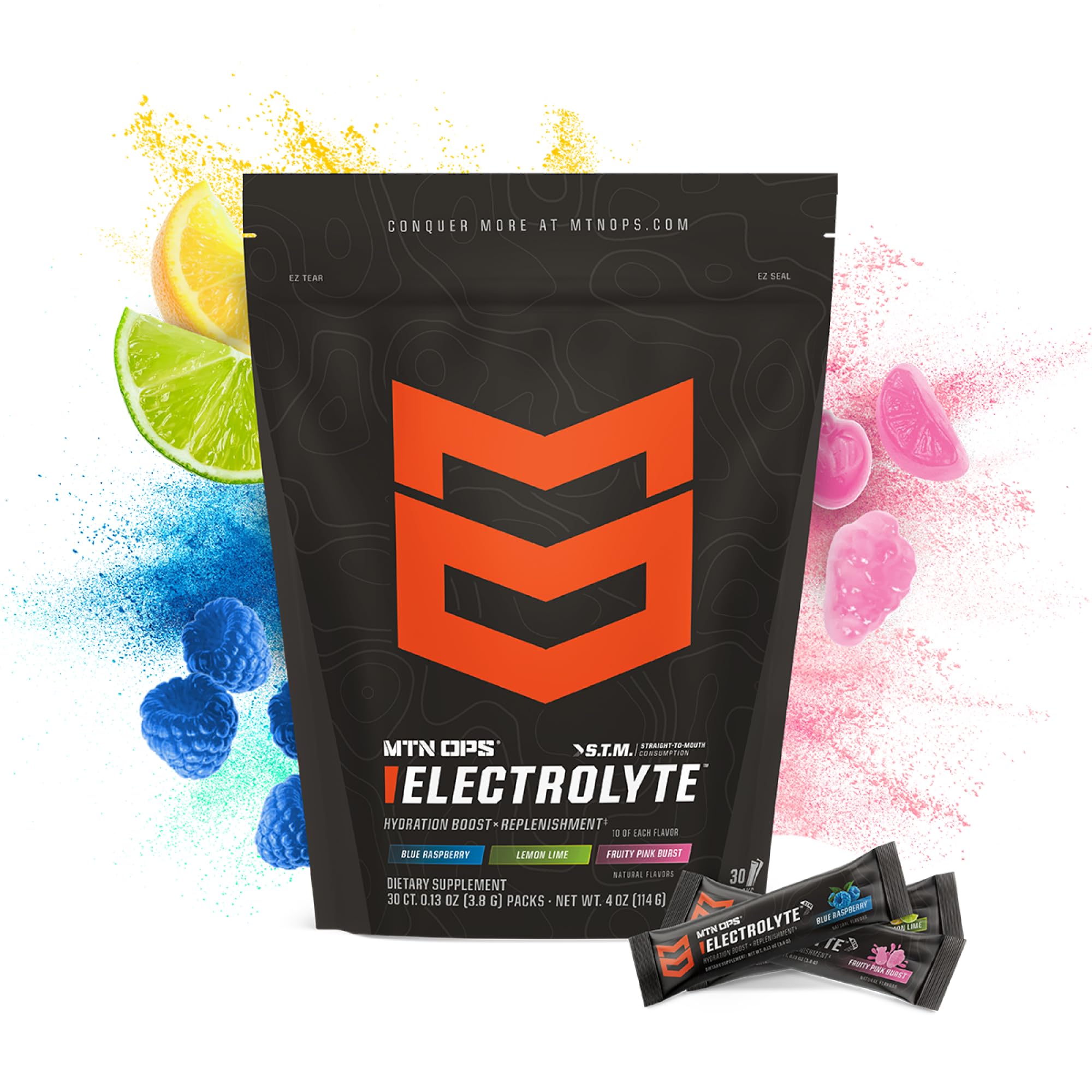 MTN OPS sachets sans sucre, hydratation adaptée aux régimes faibles en glucides.