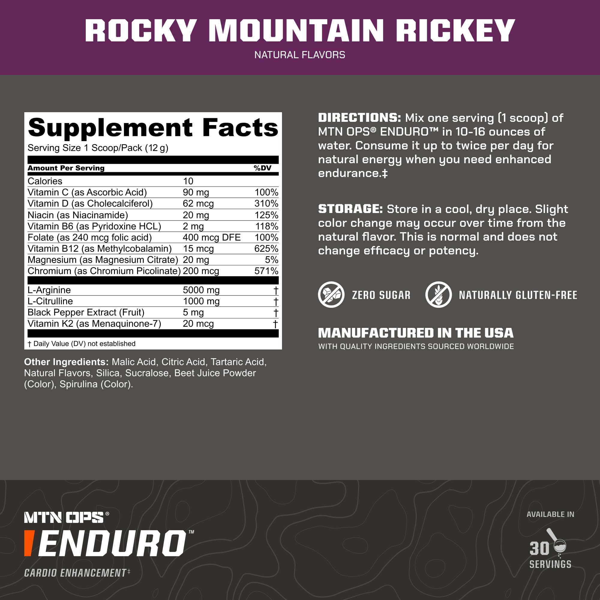 Enduro avec L-Arginine et L-Citrulline favorisant le flux sanguin vers les muscles.