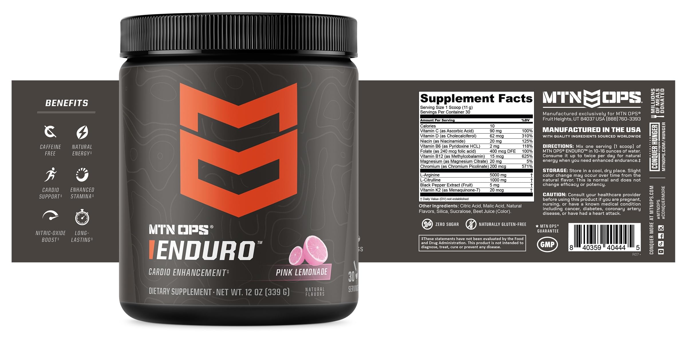 MTN OPS Enduro saveur citron-rose, agréable à boire