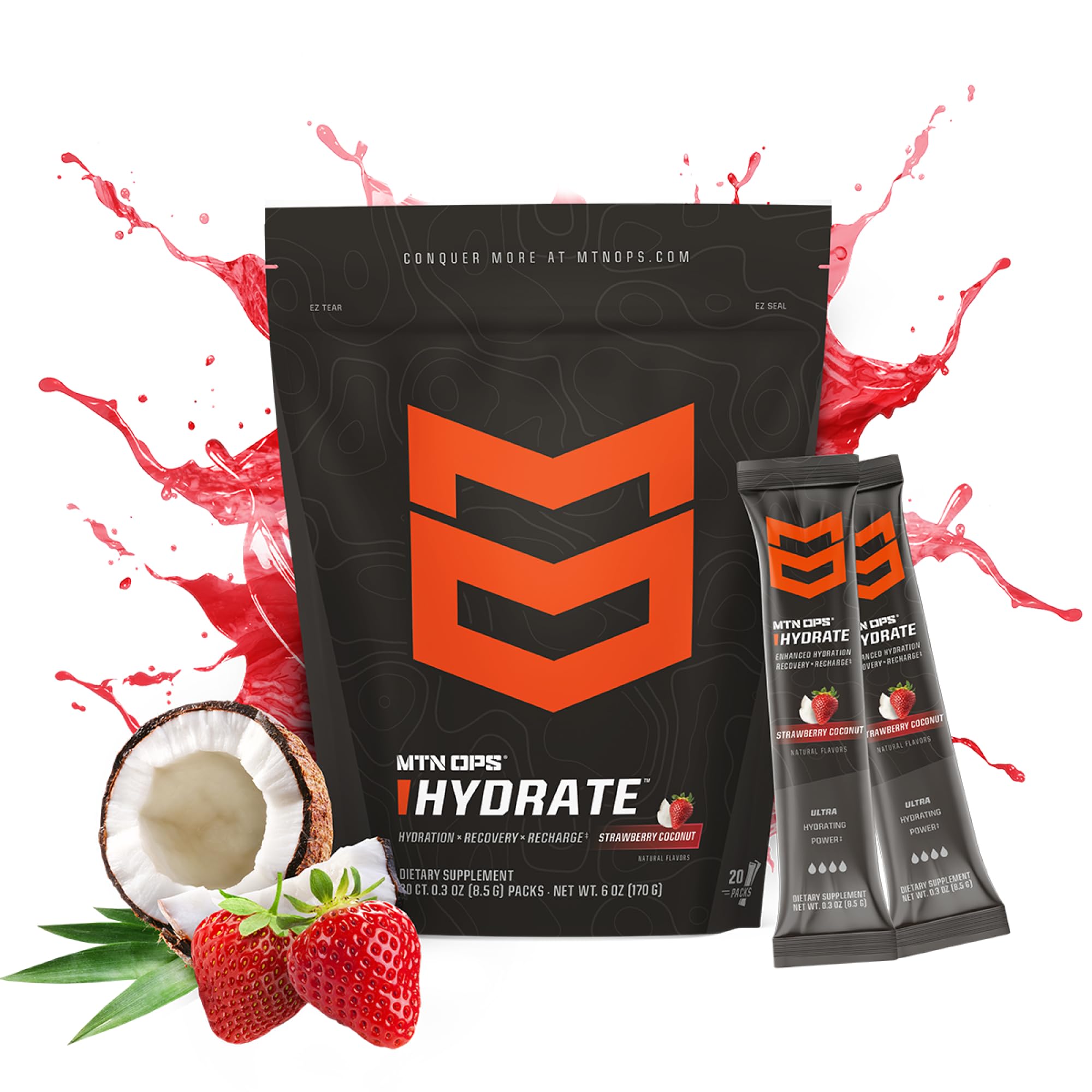 MTN OPS Hydrate arôme fraise coco offre une saveur rafraîchissante