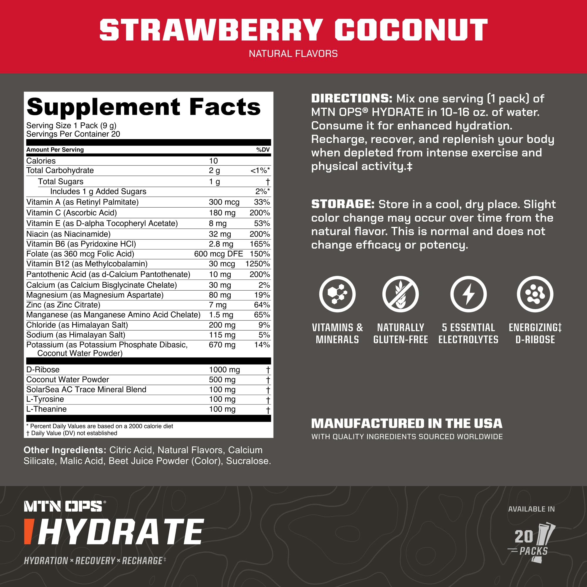 MTN OPS Hydrate mélange poudre dans l'eau pour une absorption efficace