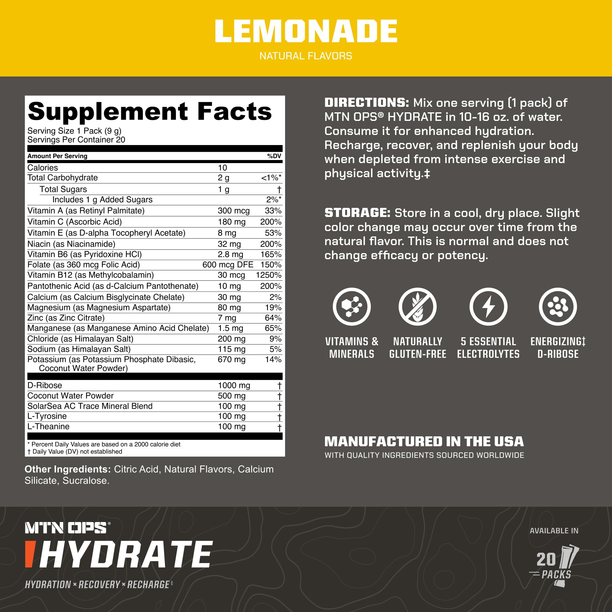 MTN OPS Hydrate – poudre qui se dissout rapidement dans l'eau.