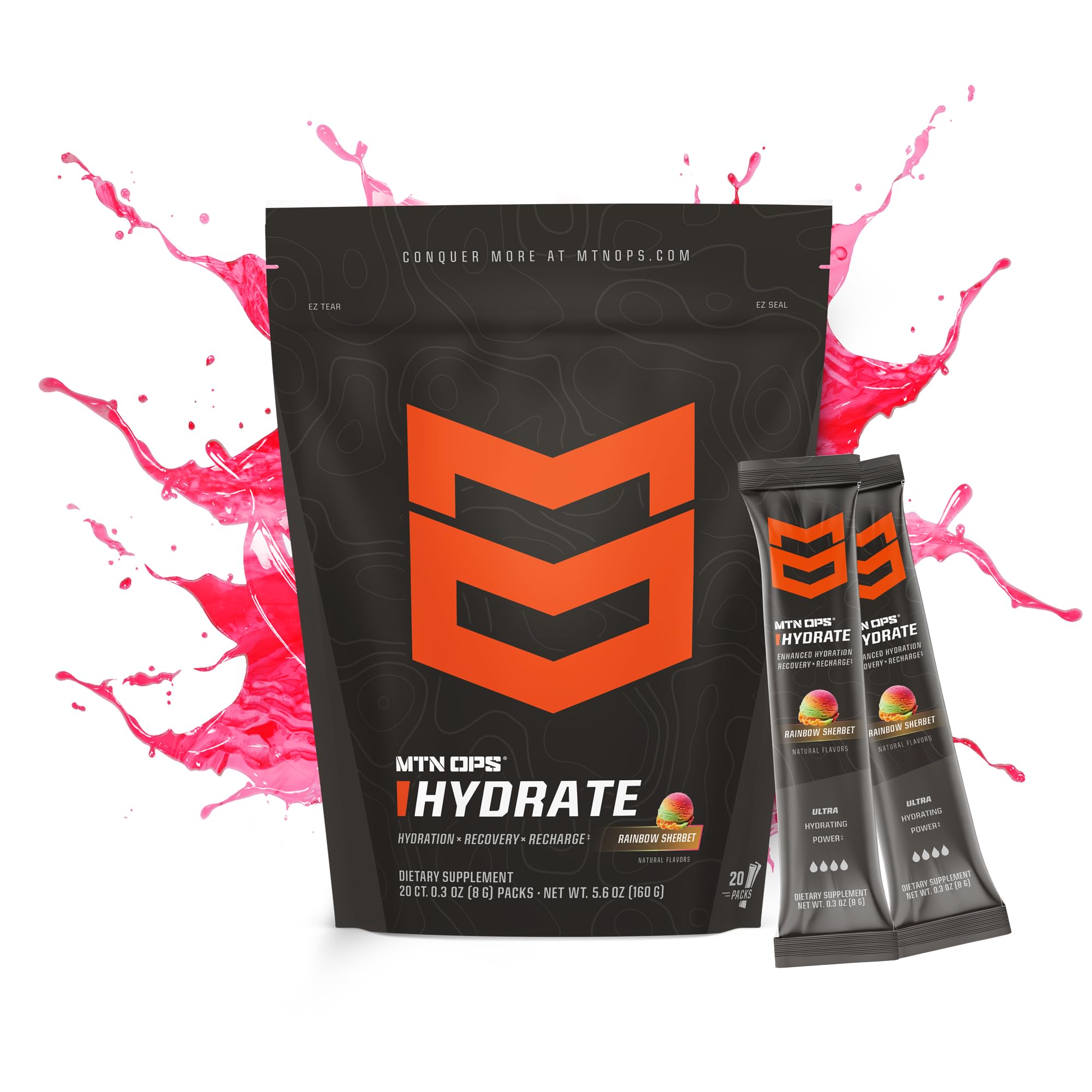 MTN OPS Hydrate – poudre se dissolvant rapidement pour une boisson rafraîchissante.