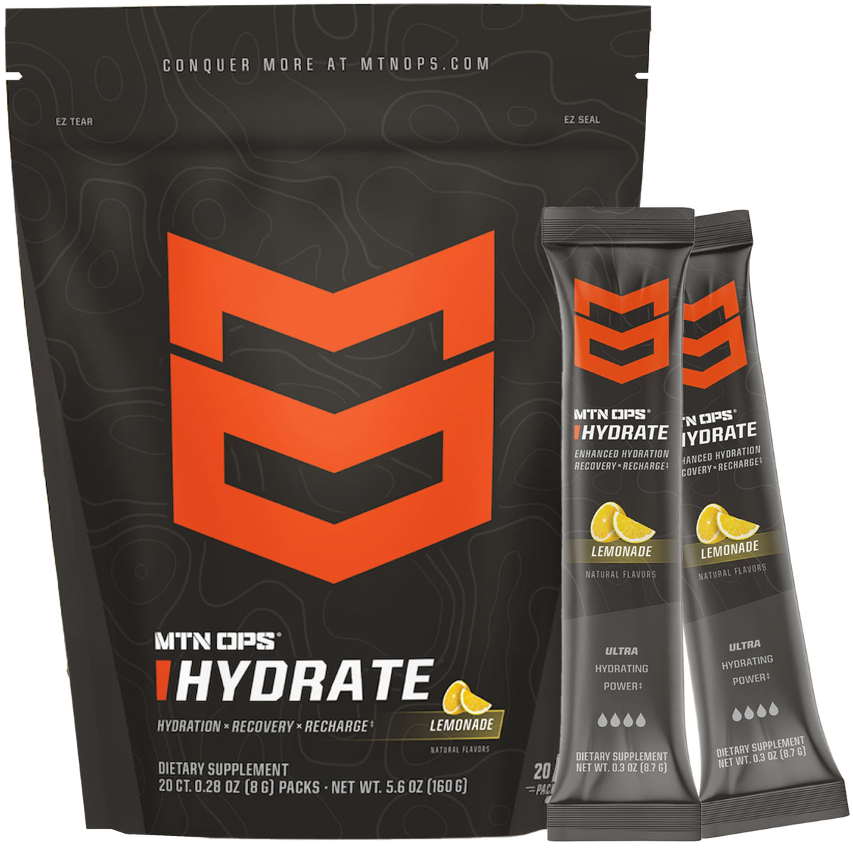 MTN OPS Hydrate – sachets individuels portables pour hydrater lors de l'entraînement.