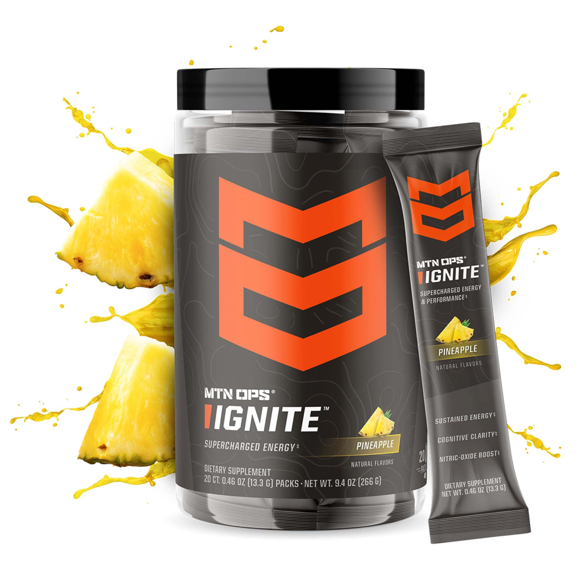 MTN OPS Ignite – Doseur Mesure indique la portion idéale pour débuter