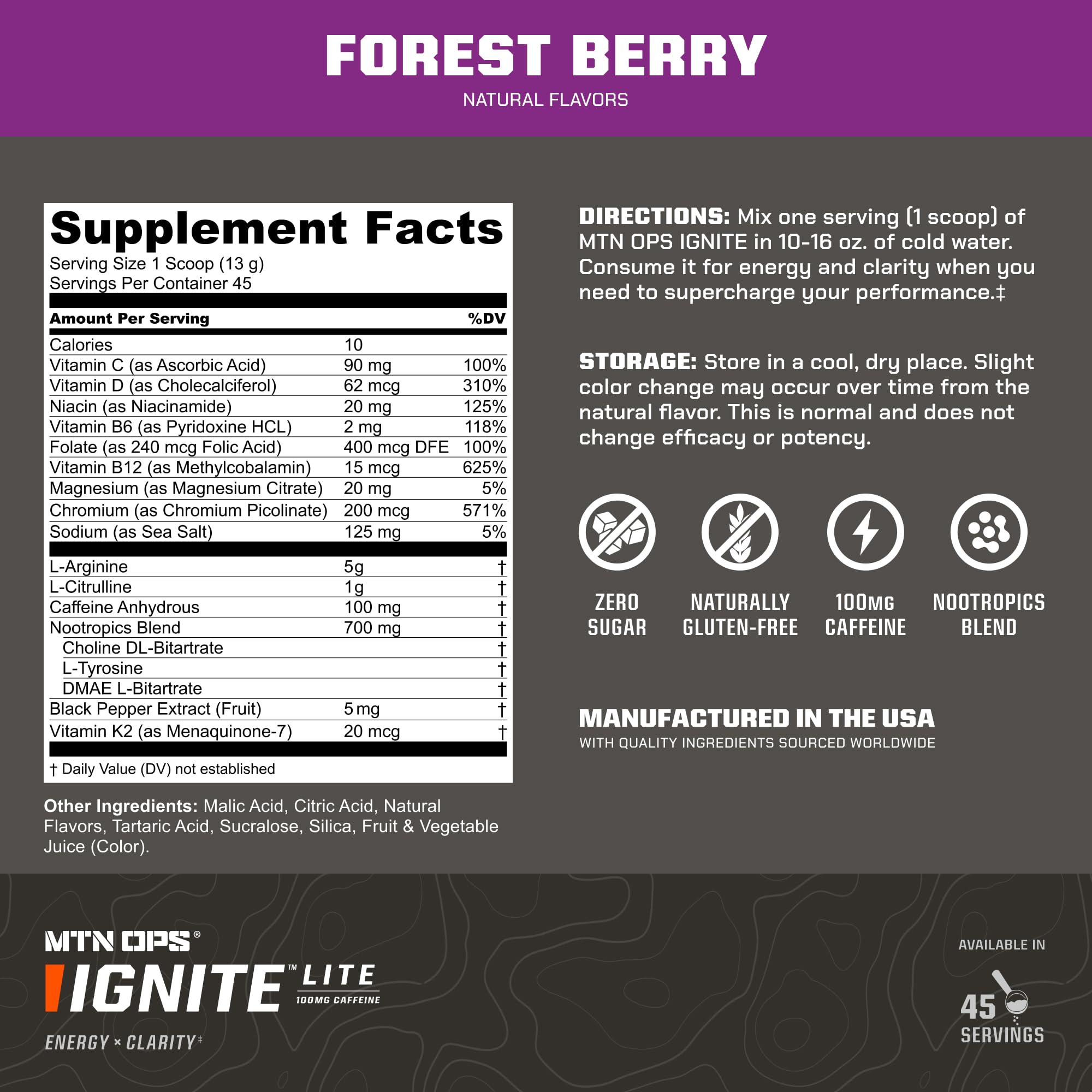 MTN OPS Ignite Lite: cuillère-dose prête à mesurer.