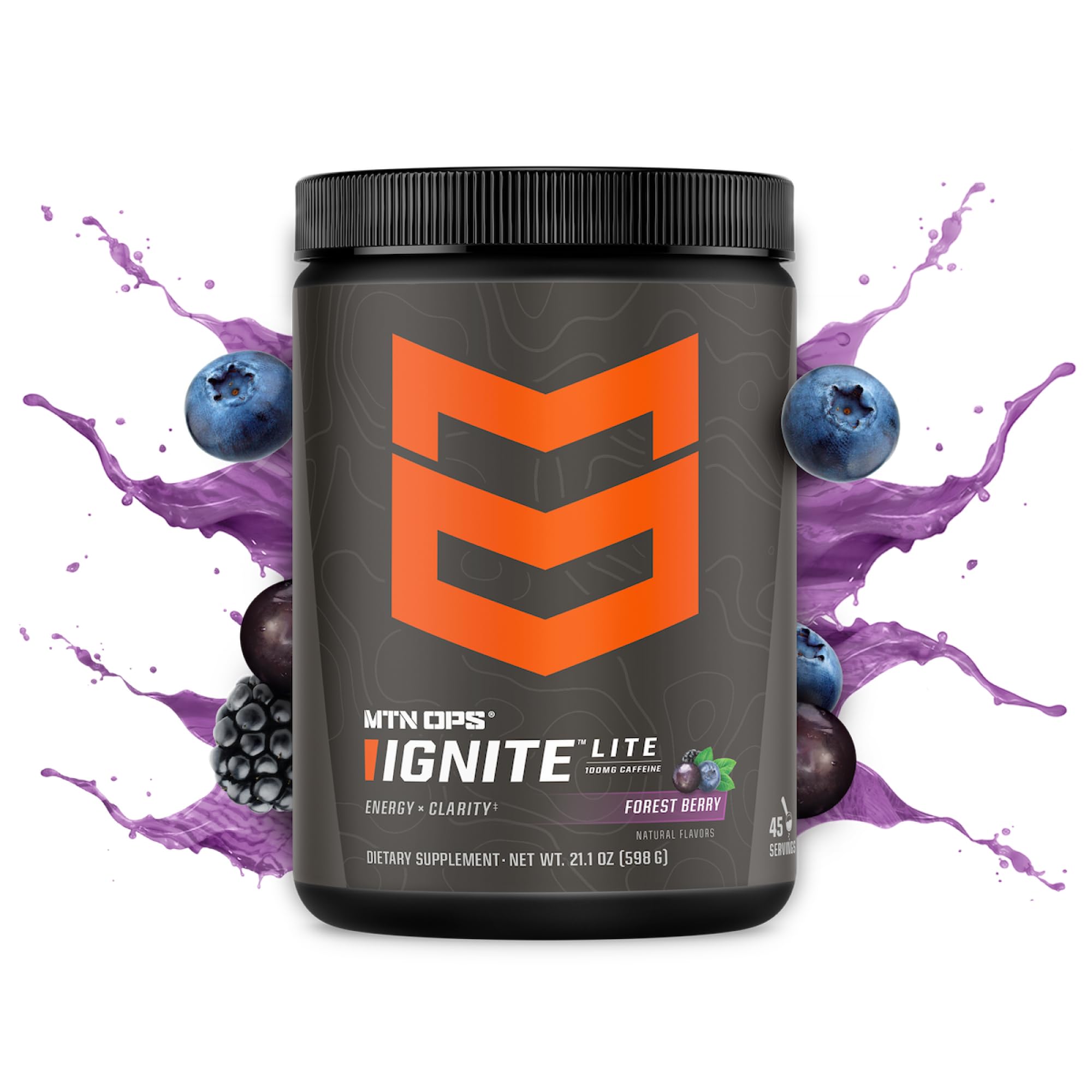 MTN OPS Ignite Lite: verre d'eau avec saveur Baies des Forêts.