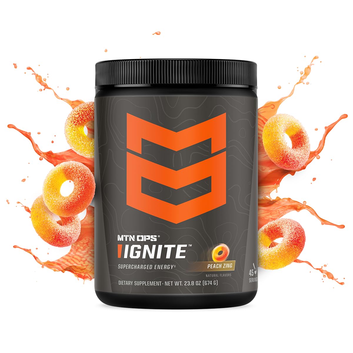 MTN OPS Ignite mélange eau rapide et saveur pêche-zing rafraîchissante