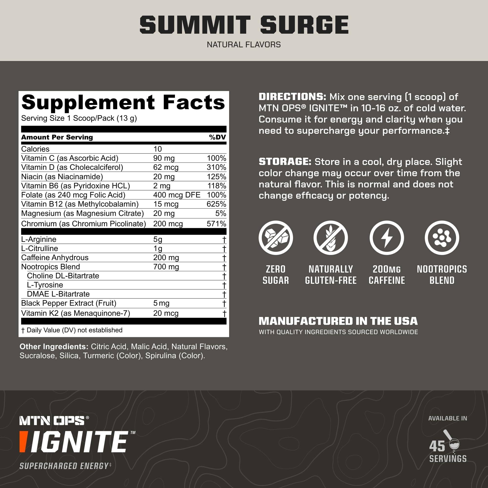 MTN OPS Ignite – dose de poudre mesurée pour énergie ciblée.