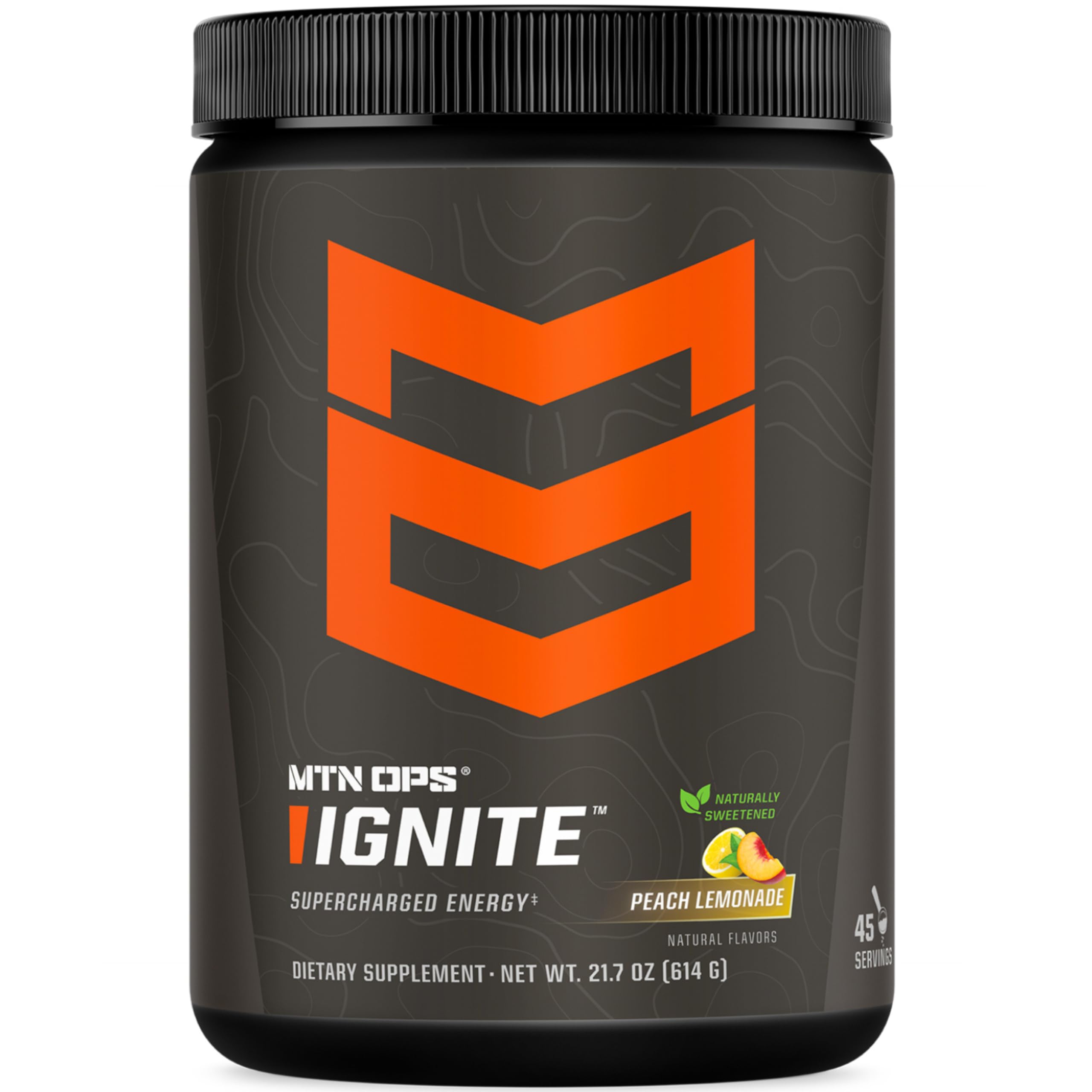 MTN OPS Ignite poudre énergie pêche citron, énergie durable et concentration