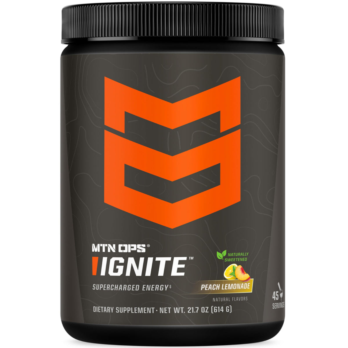 MTN OPS Ignite poudre énergie pêche citron, énergie durable et concentration