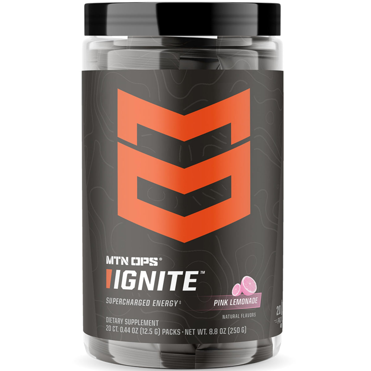 MTN OPS Ignite Trail Packs, poudre énergie Pink Lemonade prête à mélanger pour énergie durable
