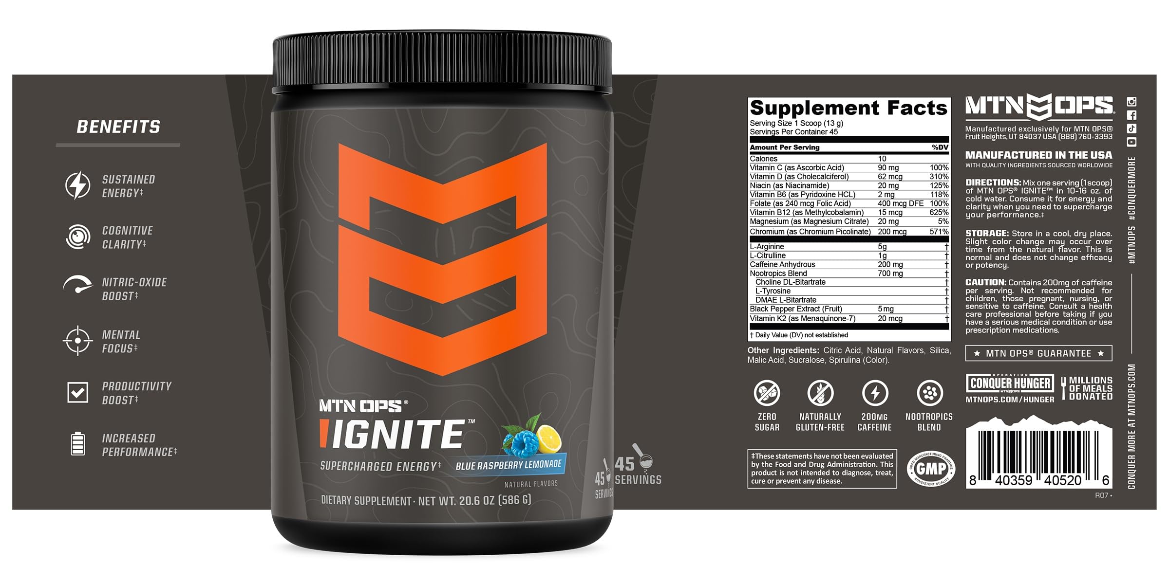 MTN OPS Ignite utilisation quotidienne: idéal comme alternative au café et pour les matins actifs.