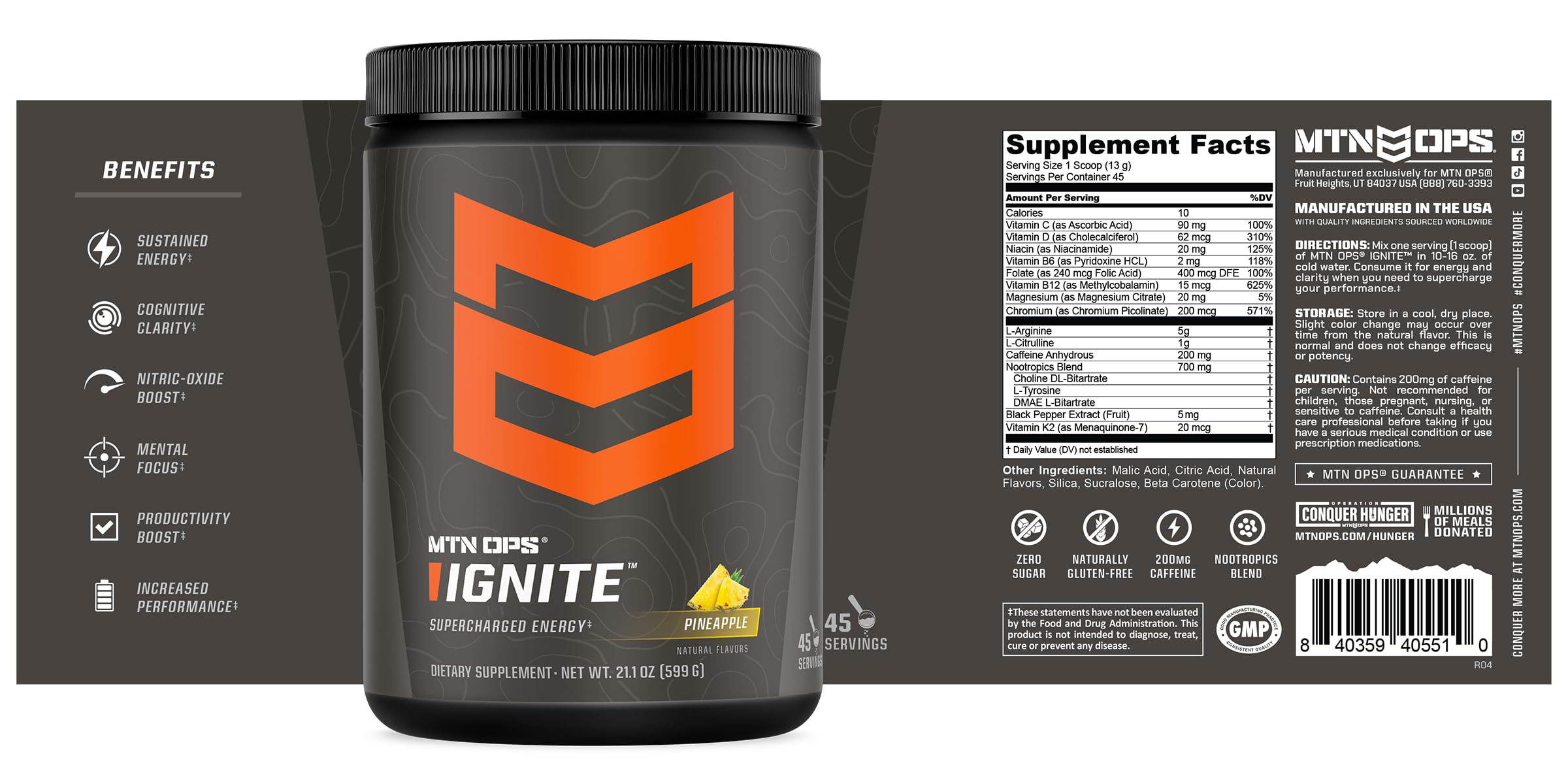 MTN OPS Ignite Verre Pret a Boire, boisson prête à consommer rapidement