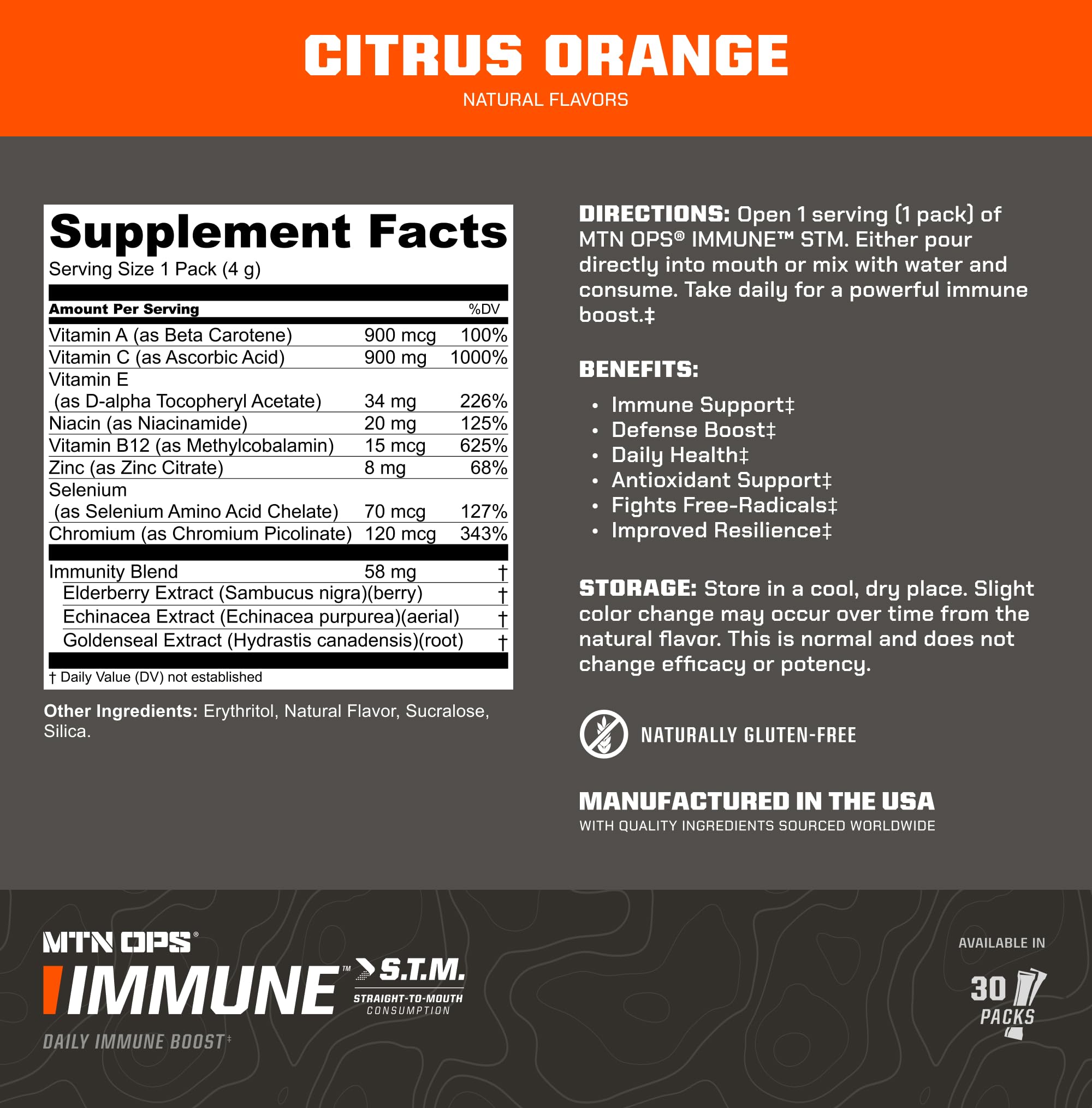 MTN OPS Immune STM – ouverture facile, consommation rapide sans eau.