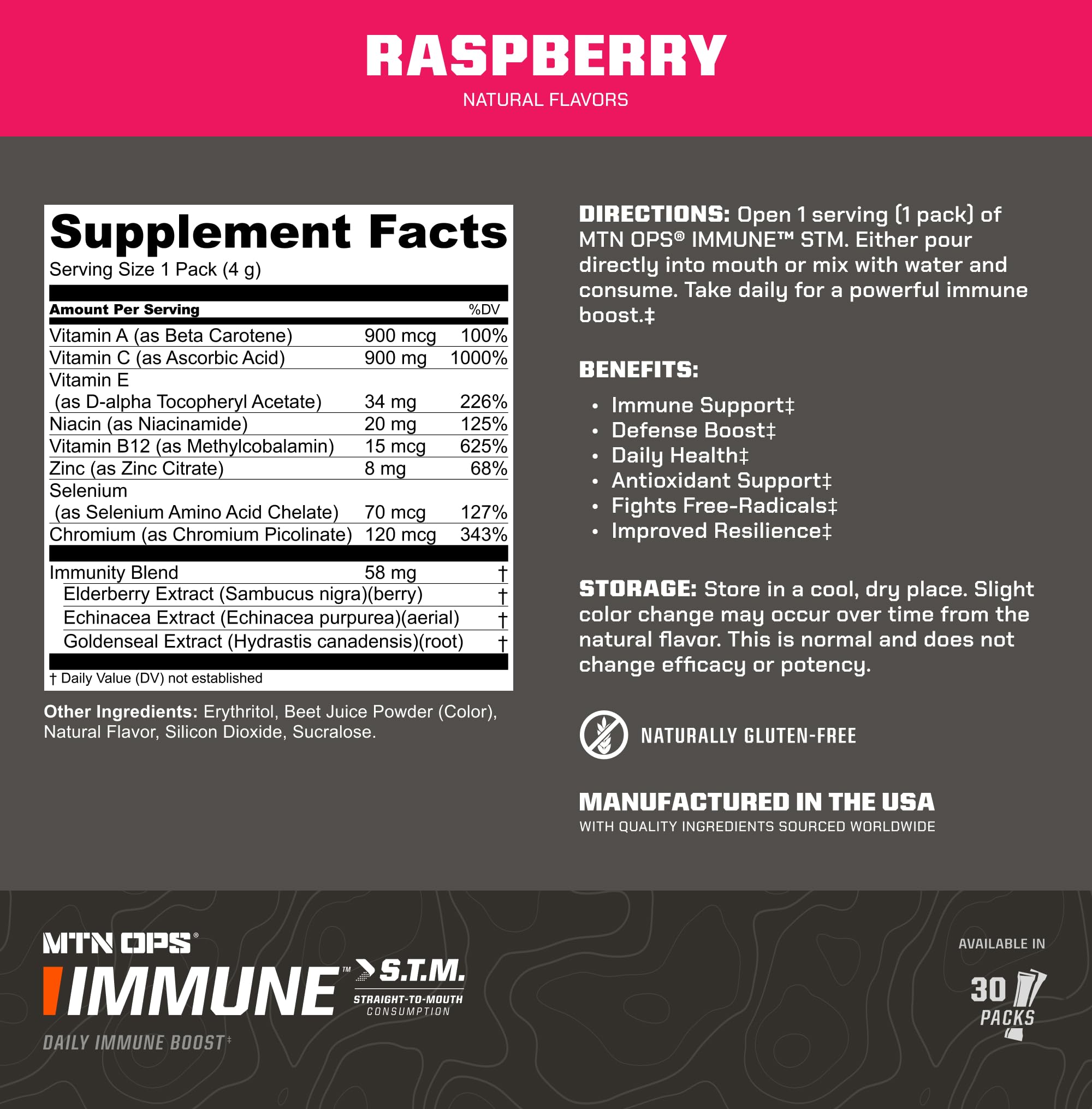 MTN OPS Immune STM sachet à ouverture facile et versement rapide