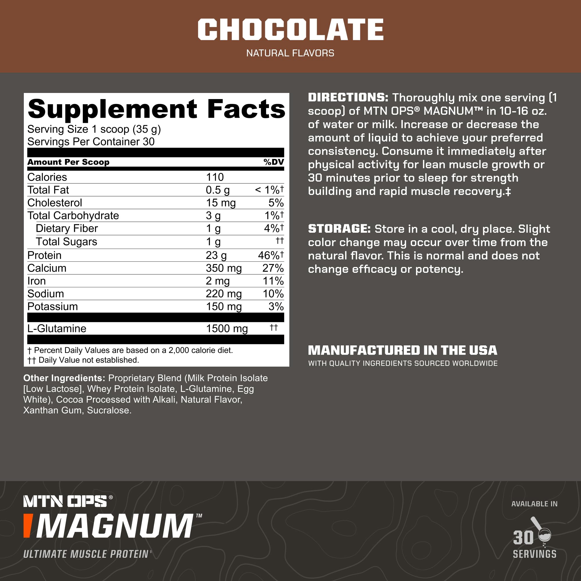 MTN OPS Magnum chocolat, verre prêt à boire après l’entraînement