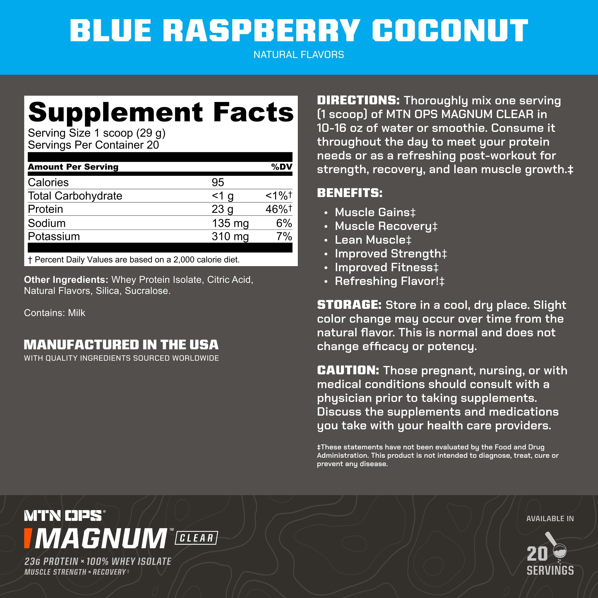 MTN OPS Magnum Clear Whey: sans gluten et faible lactose pour tous les modes de vie.