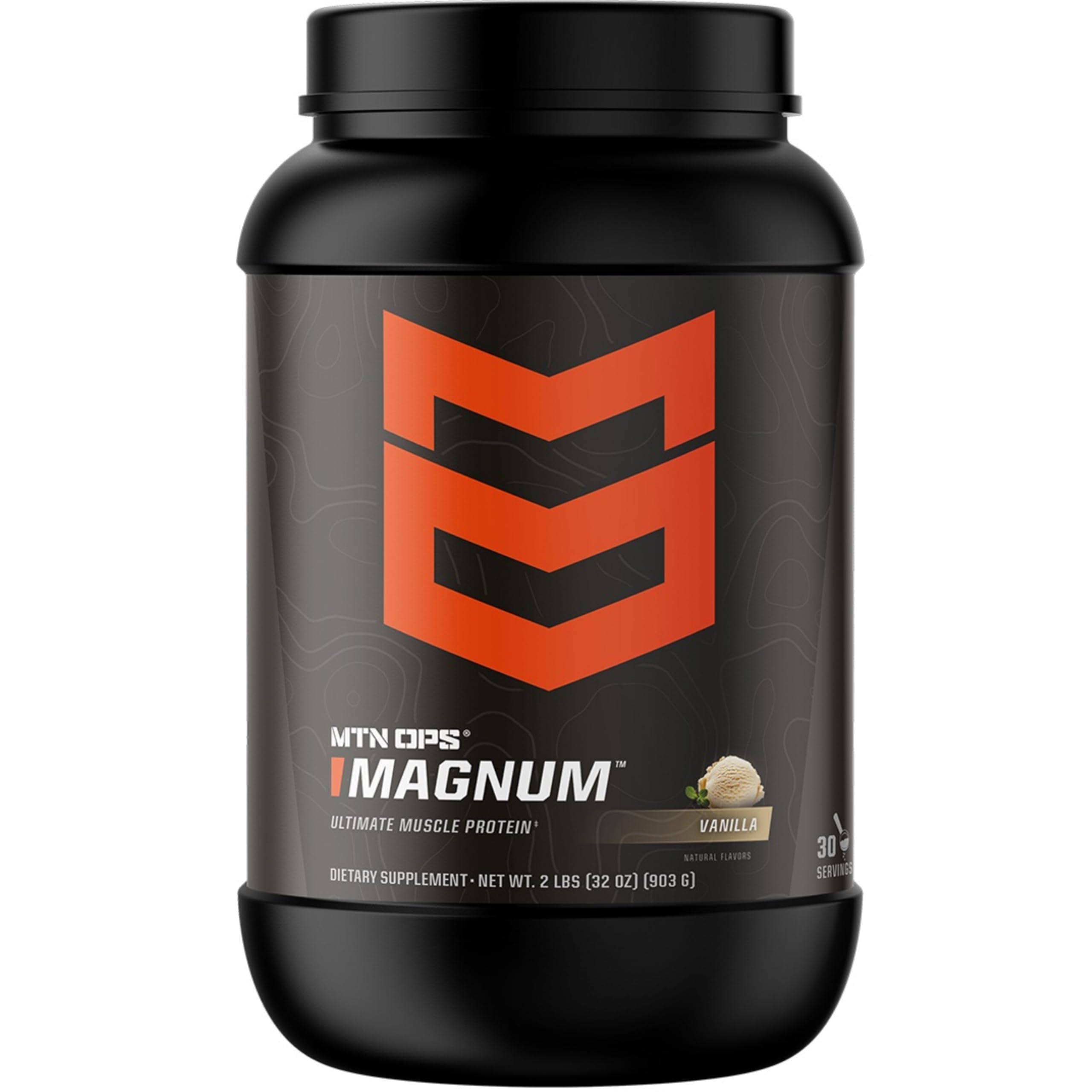 MTN OPS Magnum Vanilla emballage du produit, protéine de haute qualité pour récupération après l'entraînement.