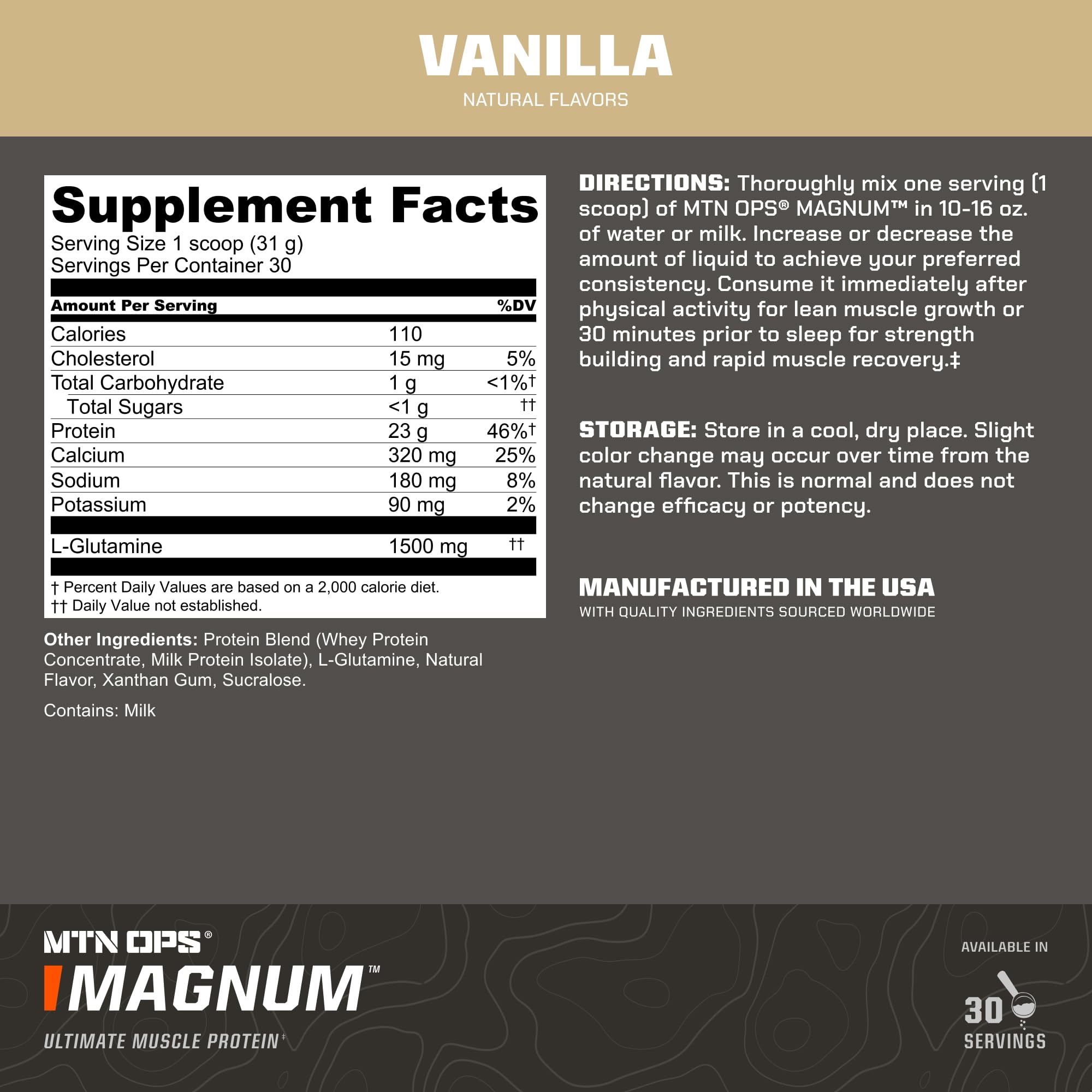 MTN OPS Magnum Vanilla verre de mélange, texture crémeuse idéale après séance intense.