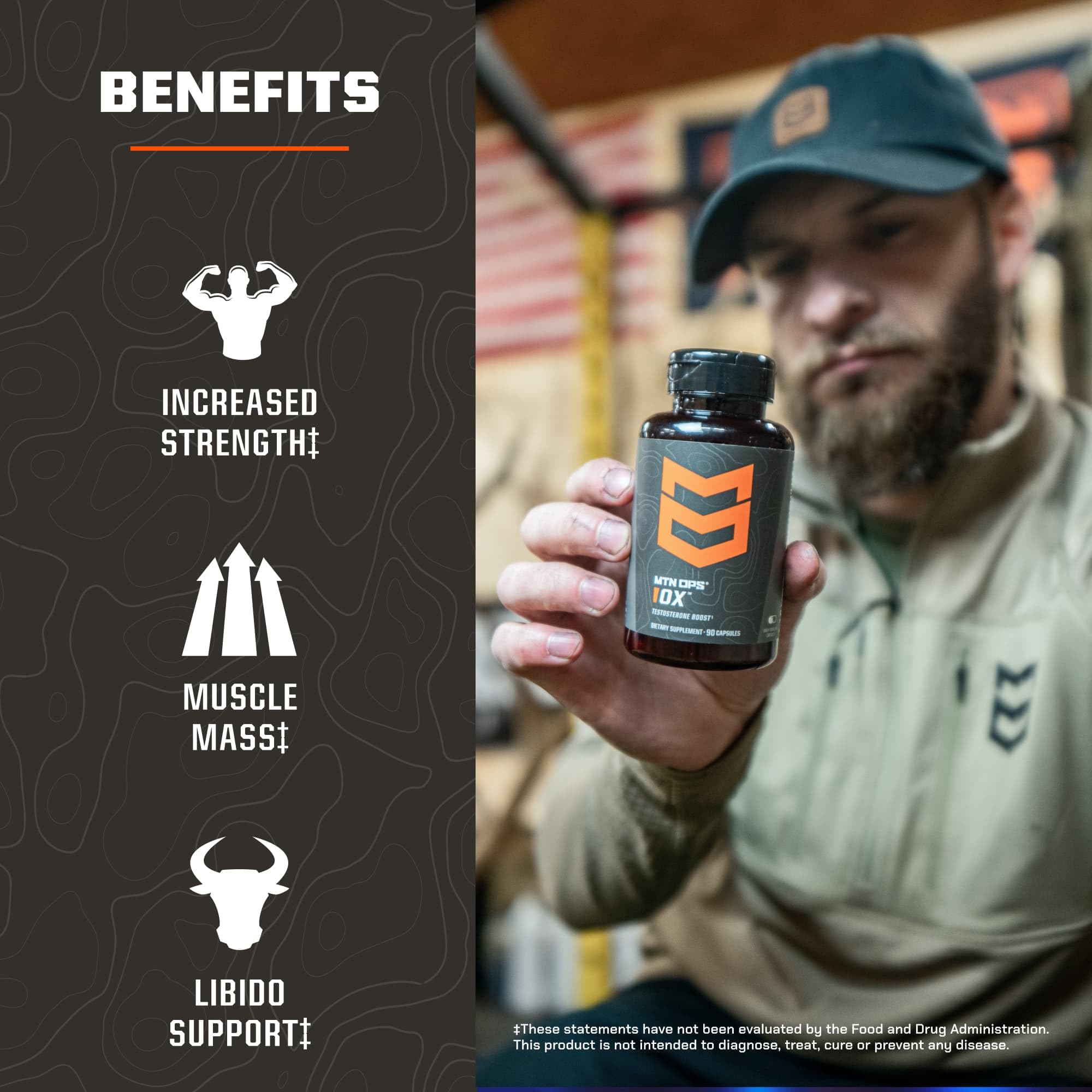 Ingrédients tribulus MTN OPS Ox, formulation naturelle potentielle.