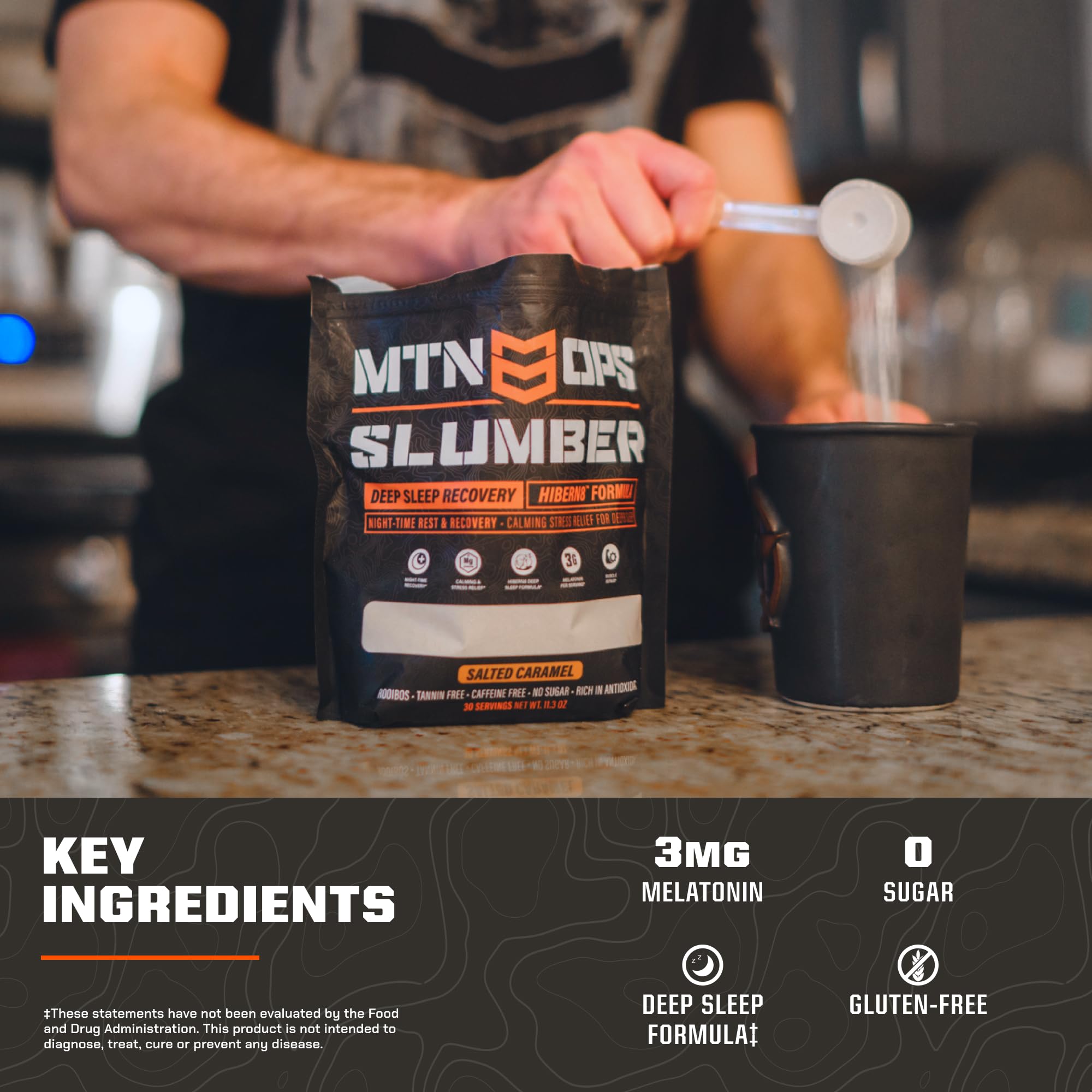 MTN OPS Slumber: rooibos et collagène visibles dans la composition.