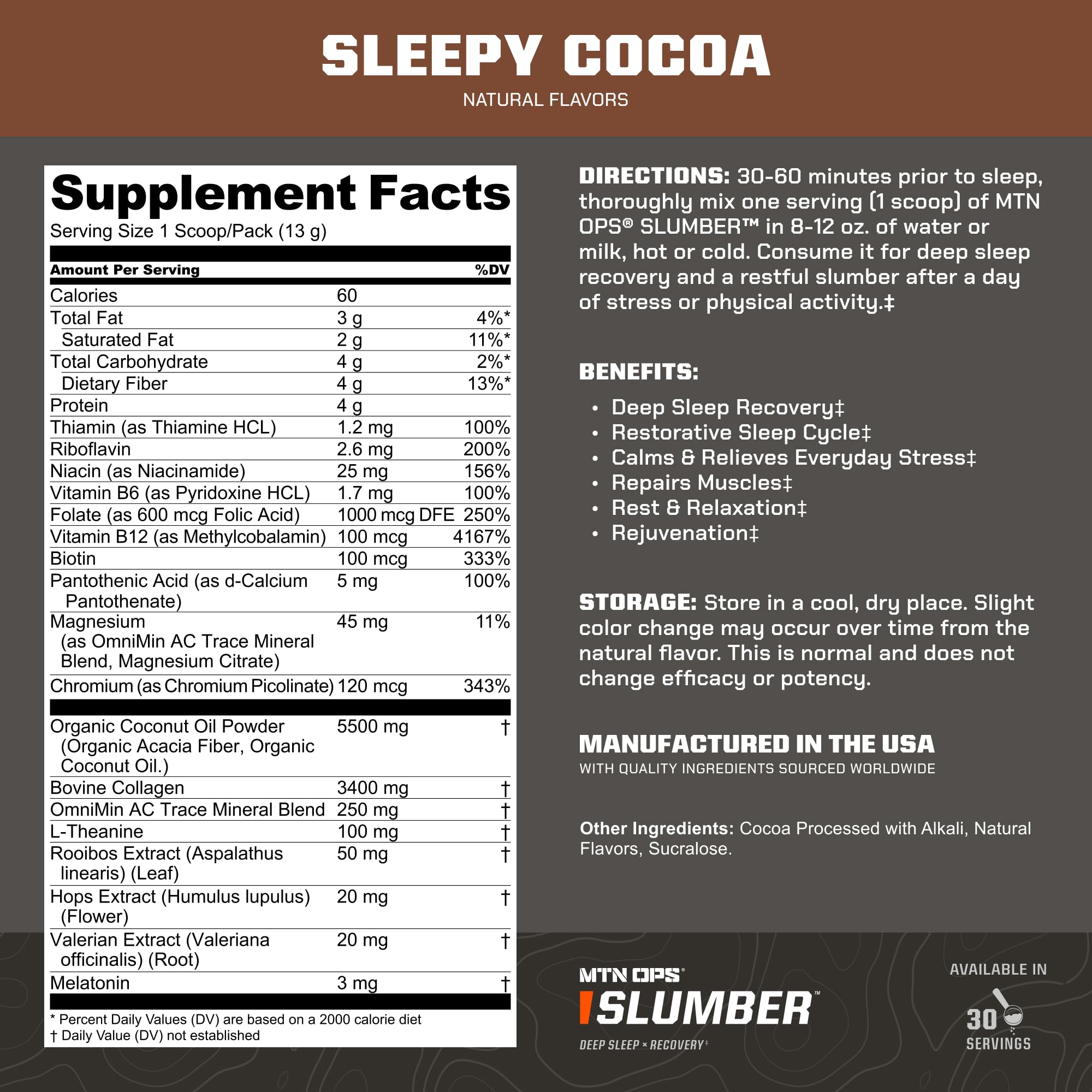 MTN OPS Sommeil thé-rooibos: rooibos riche en antioxydants pour la récupération.