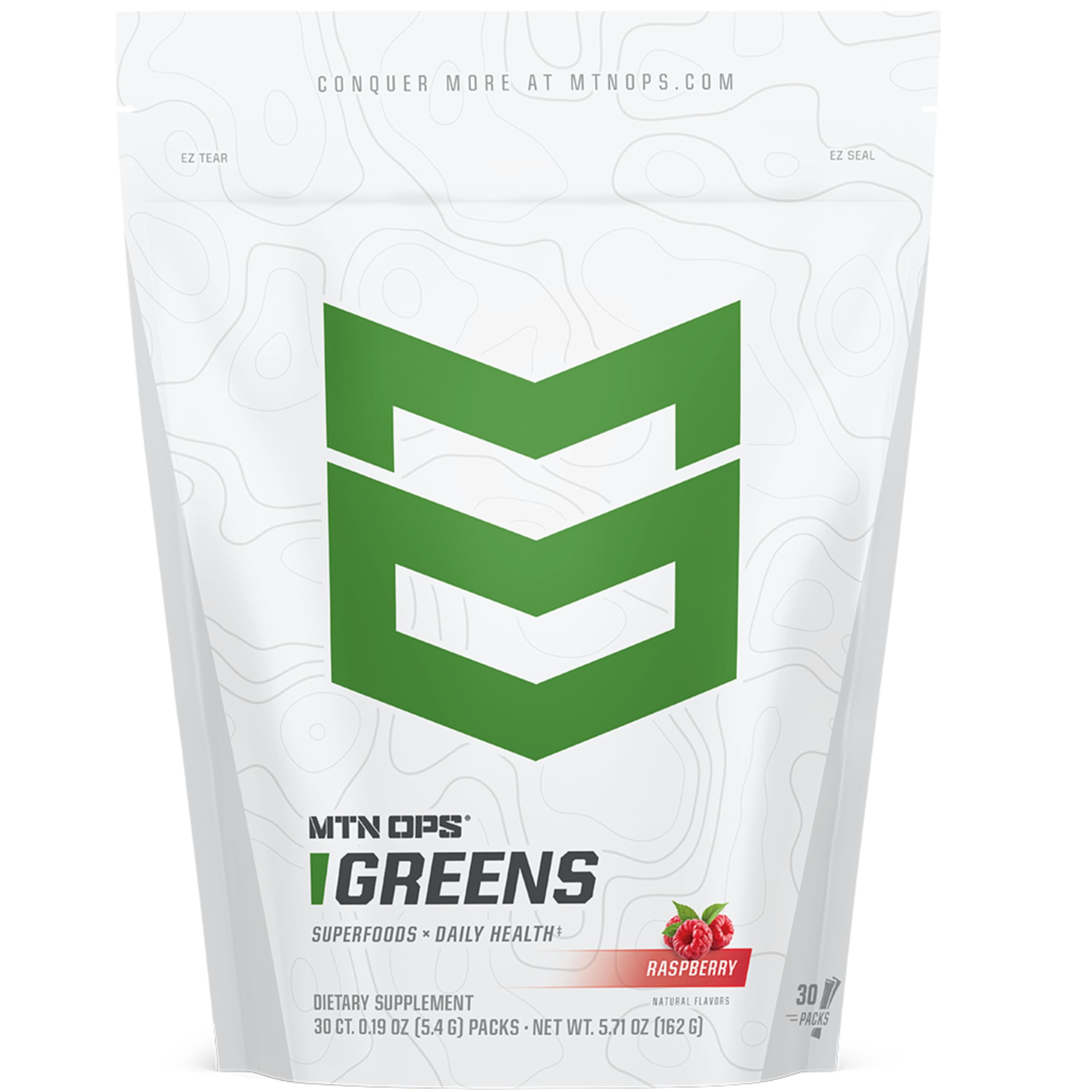 MTN OPS Super Greens : boîte de dosettes prête à l’emploi, pratique en déplacement.