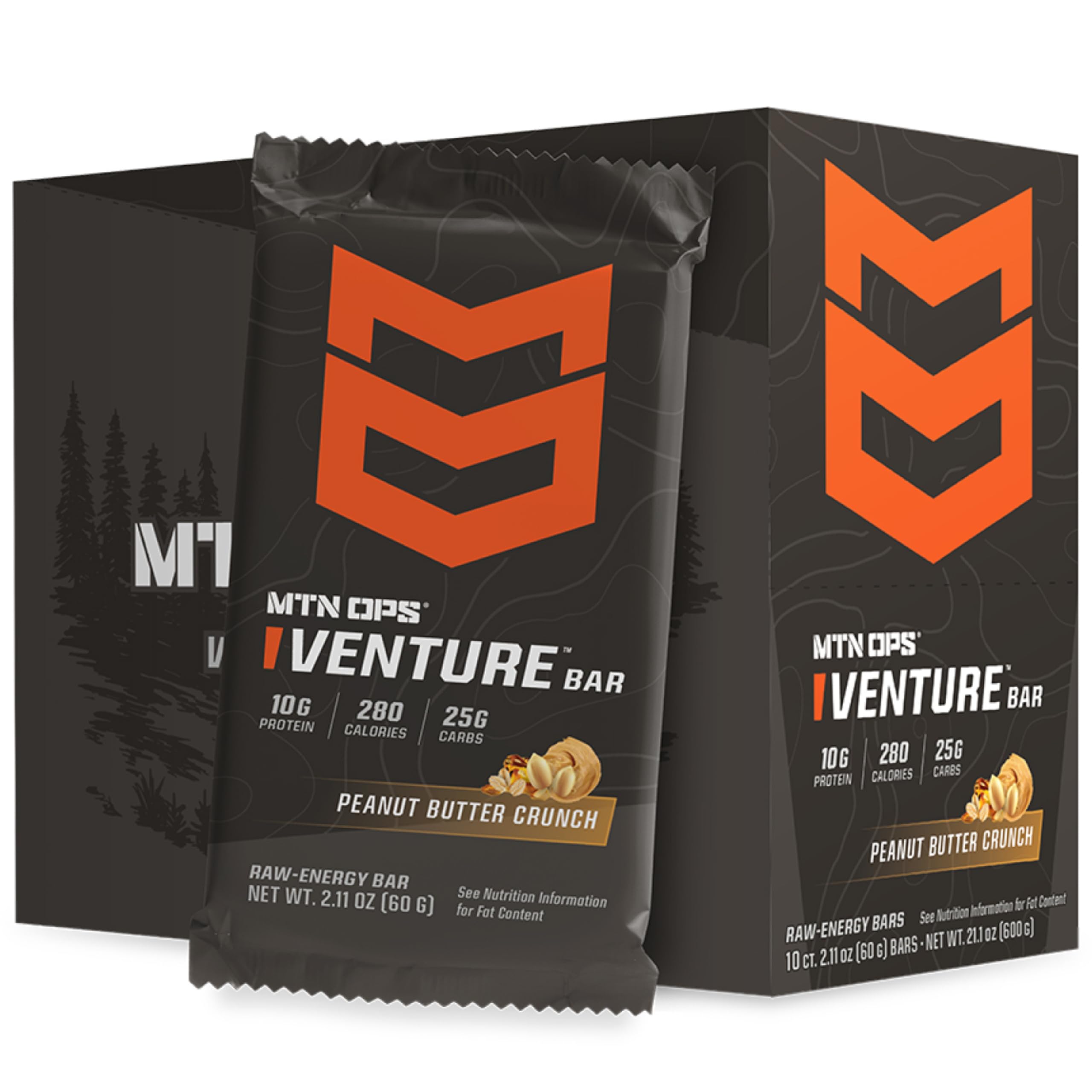 MTN OPS Venture Bar : barre au beurre de cacahuète croustillante pour énergie en randonnée.