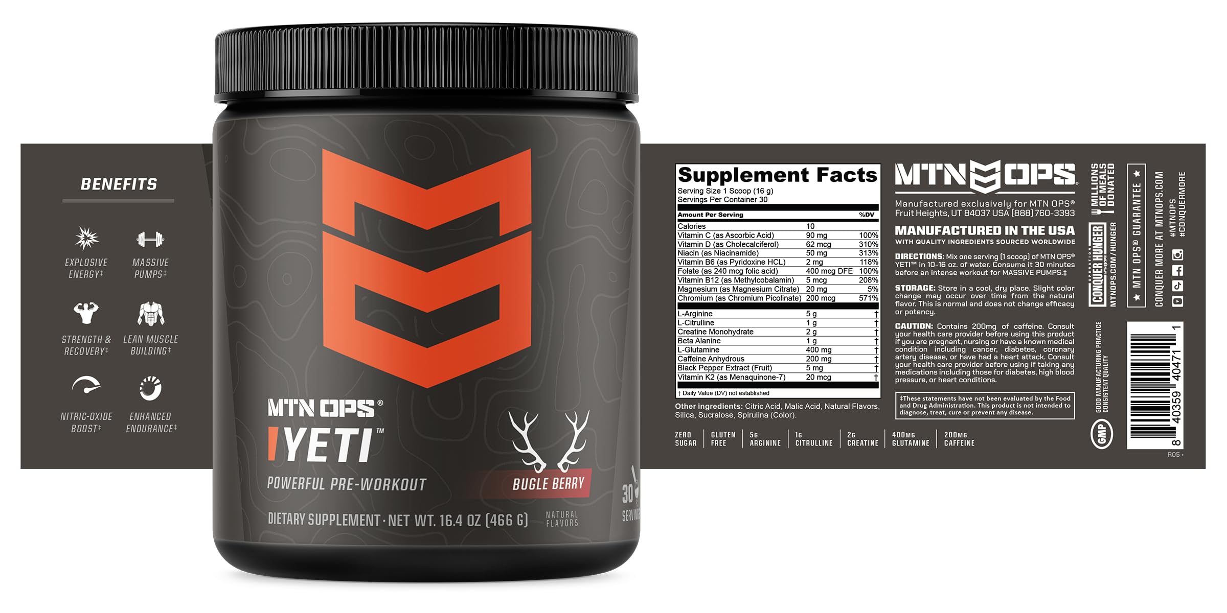 Boîte MTN OPS YETI sur une table, emballage clair.