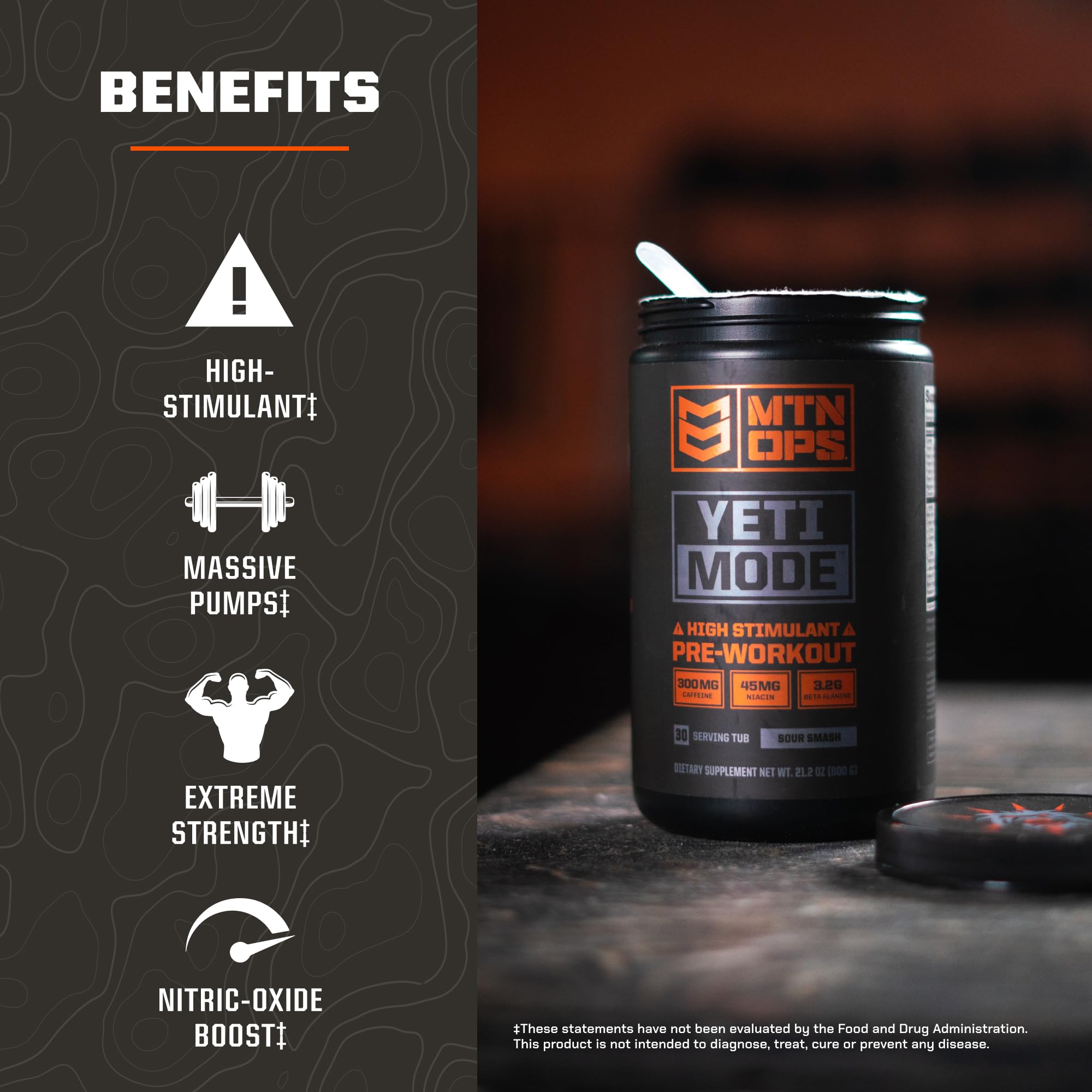 MTN OPS Yeti Mode : etiquette pré-entraînement parfumée rose citron.
