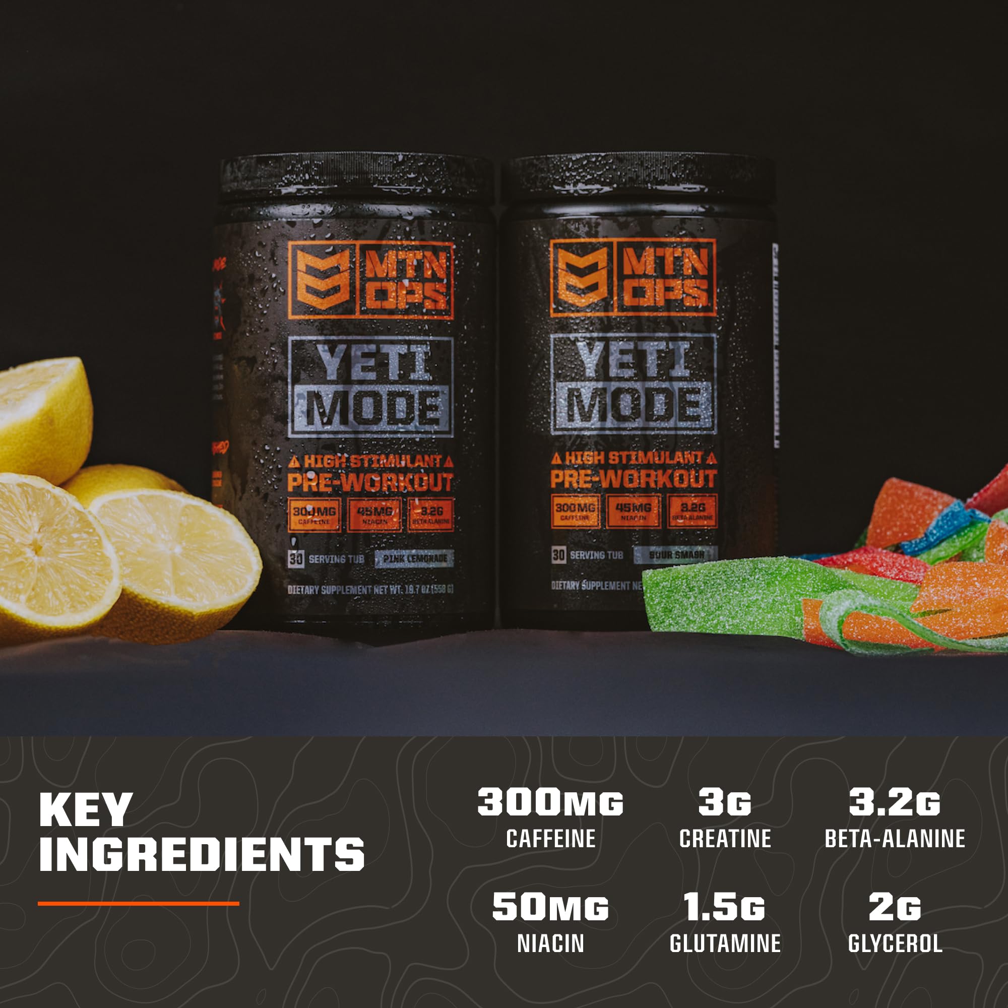 MTN OPS Yeti Mode : ingrédients soutenant endurance et concentration.