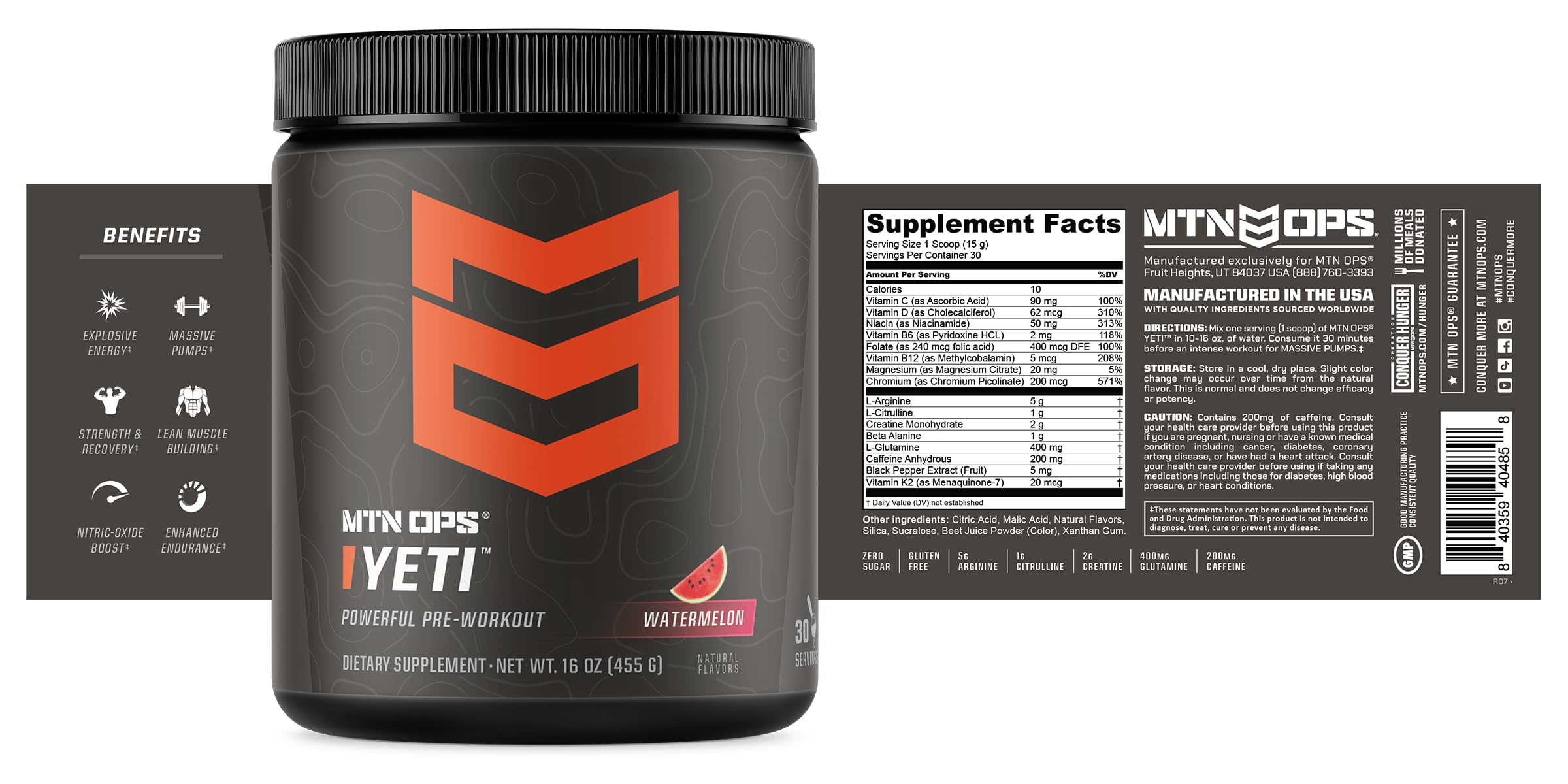 MTN OPS YETI packaging compact et pratique pour l'entraînement