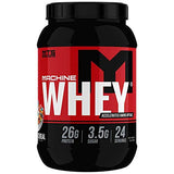MTS Machine Whey: poudre fruits céréales dans le bocal, soutien récupération et masse musculaire svelte.