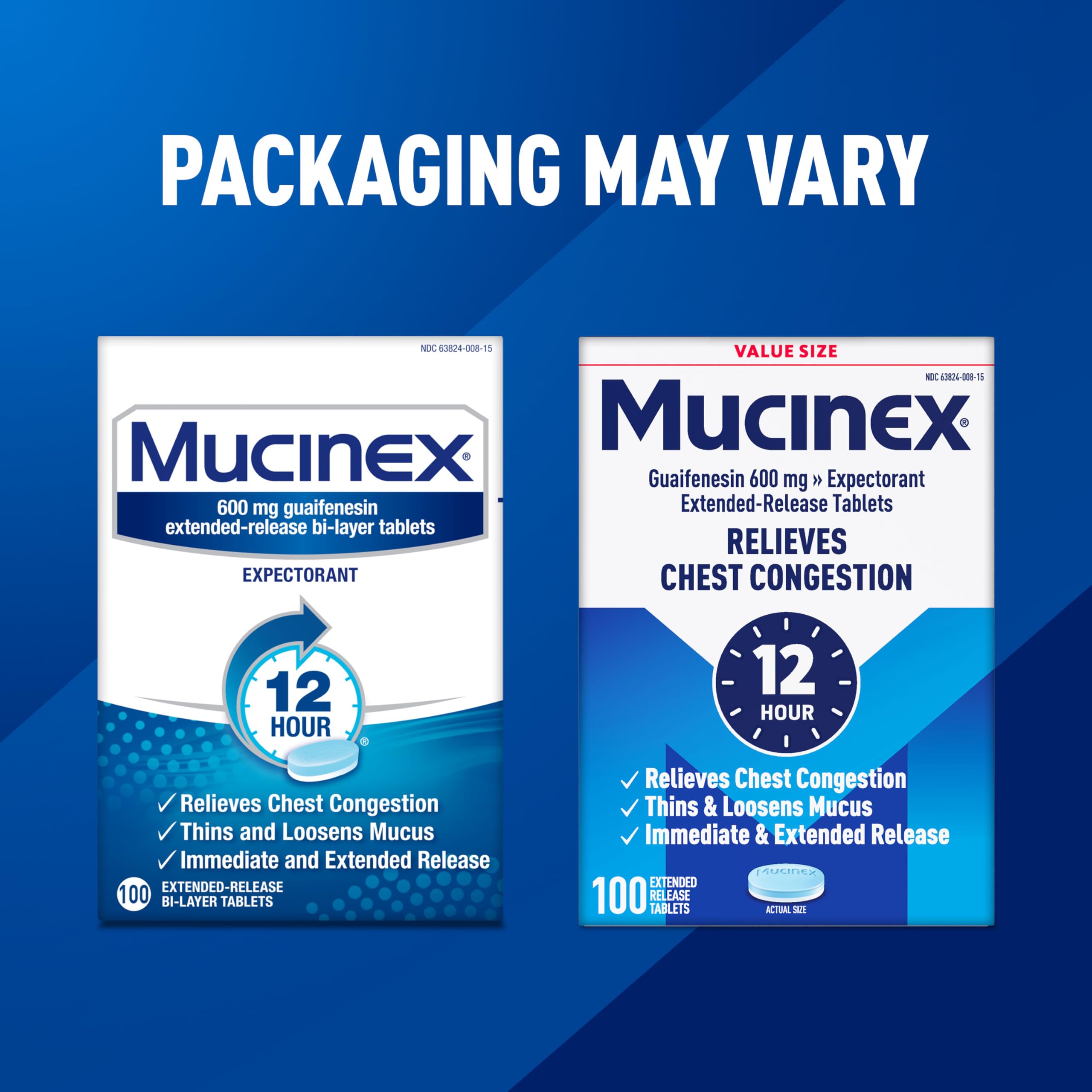 Action rapide et durable des comprimés Mucinex.