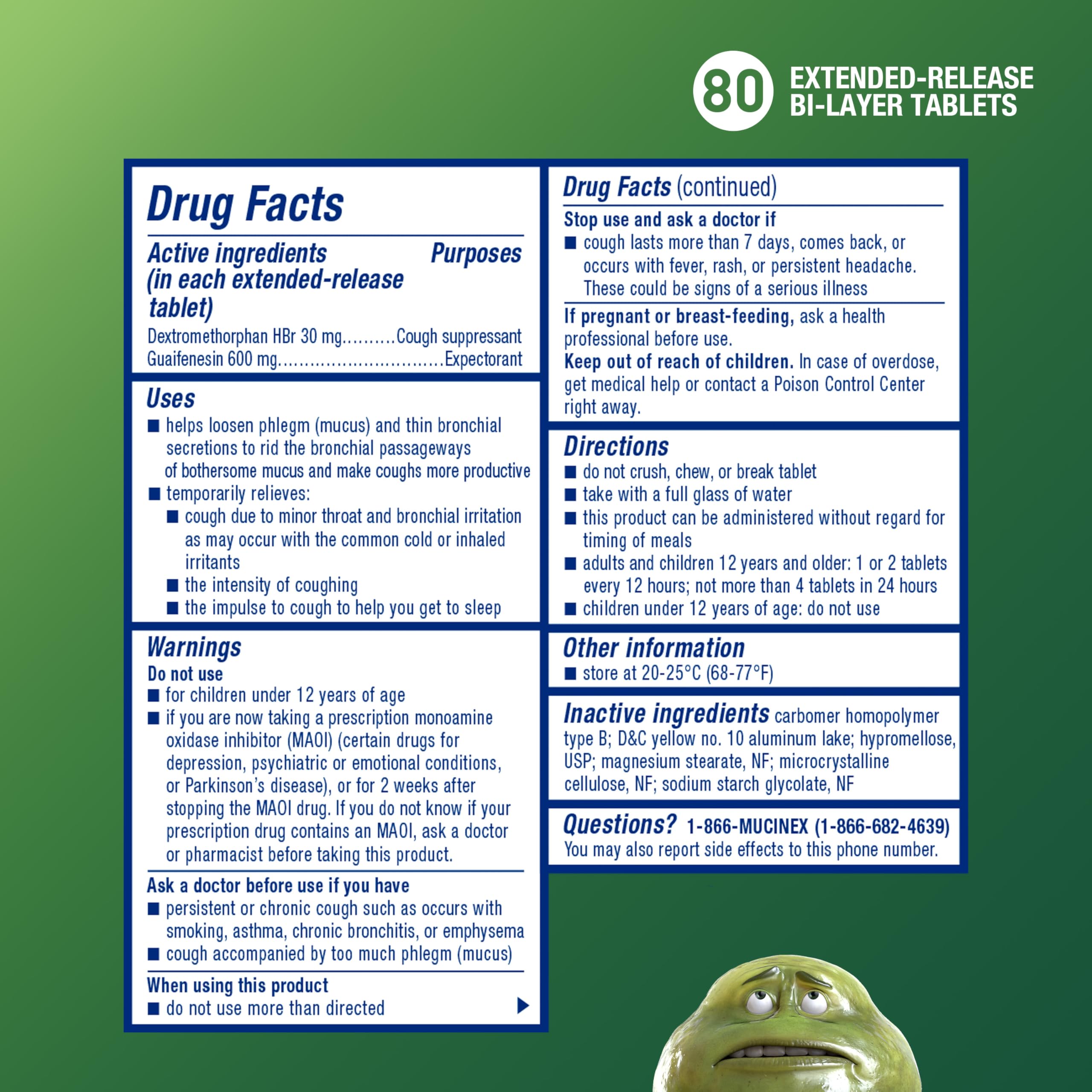 Mucinex DM 12h – toux plus productive grâce à l’expectorant.