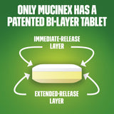 Comprimés bi-couche Mucinex DM 12h en gros plan.