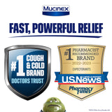 Boîte compacte Mucinex DM 12h idéale pour le voyage.