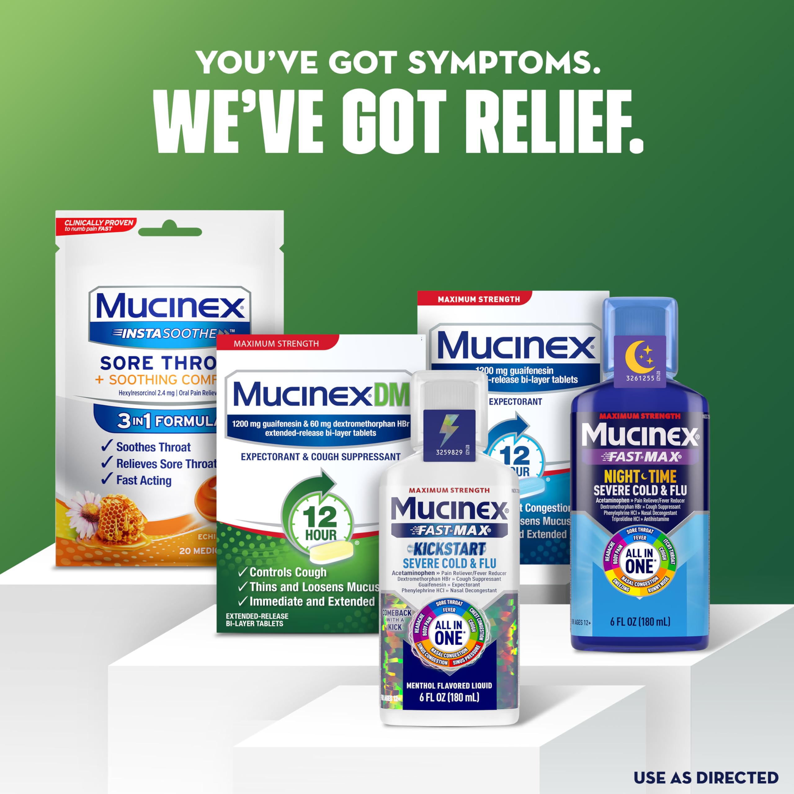 Confort thoracique amélioré pendant 12 heures avec Mucinex DM.