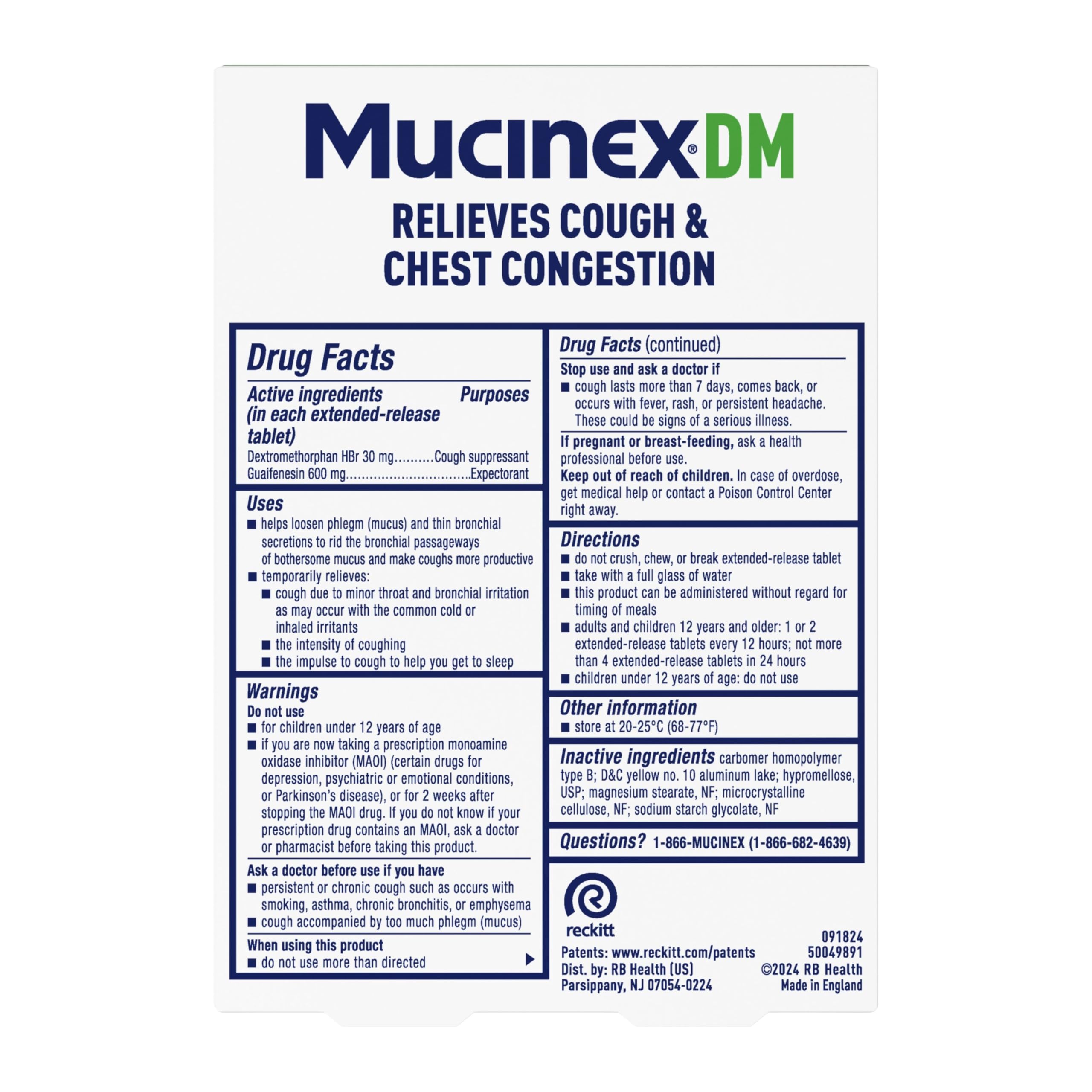 Mucinex DM - solutions multi-symptômes toux et mucus