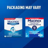 Mucinex – emballage compact avec tablettes faciles à prendre.