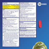 Mucinex Fast-Max caplets, étiquette en gros plan indiquant des symptômes multiples