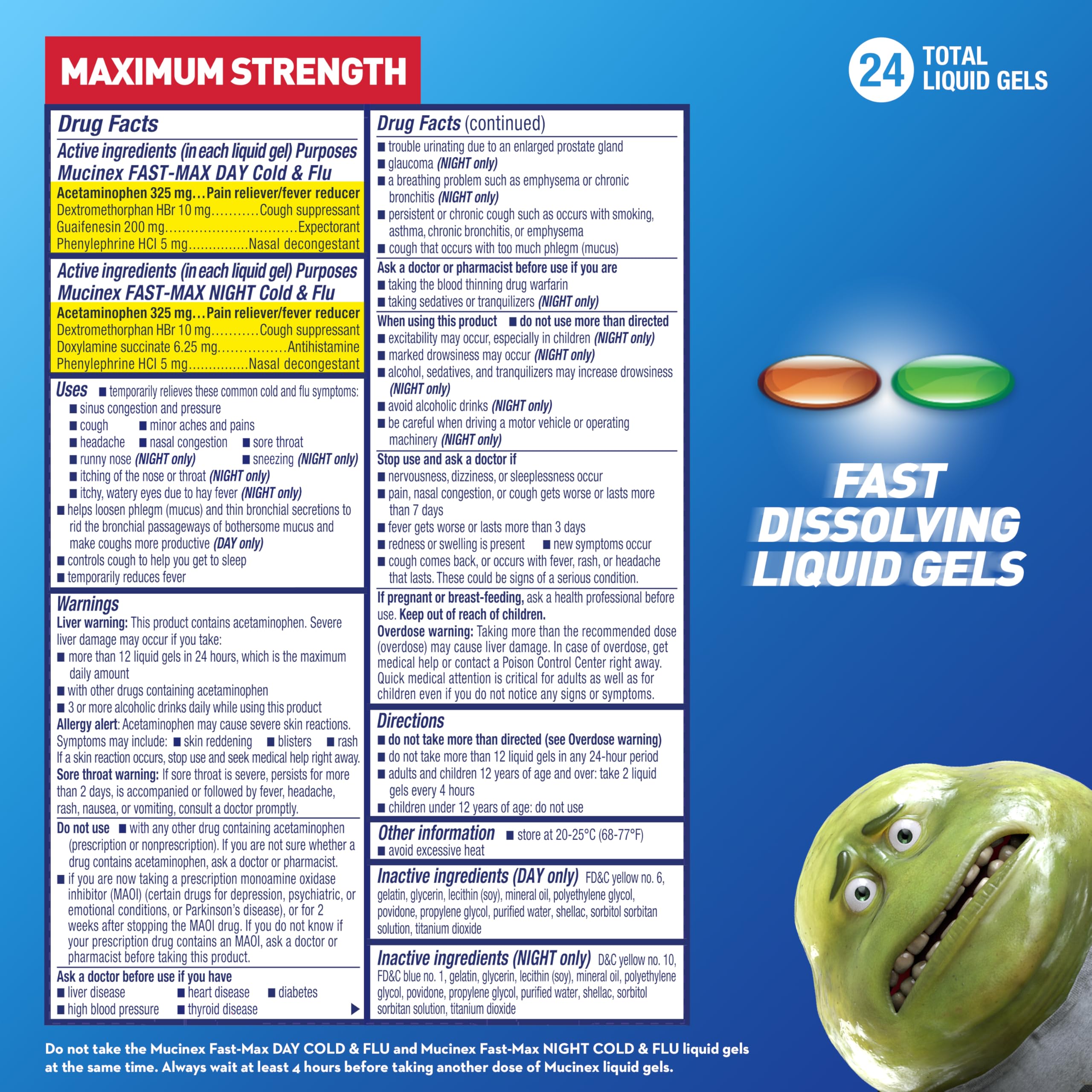 Mucinex Fast-Max Day – dosage facile et rapide à prendre