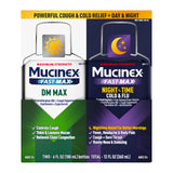Bouteille Mucinex Fast-Max DM Max prête à l’emploi pour toux et mucus.