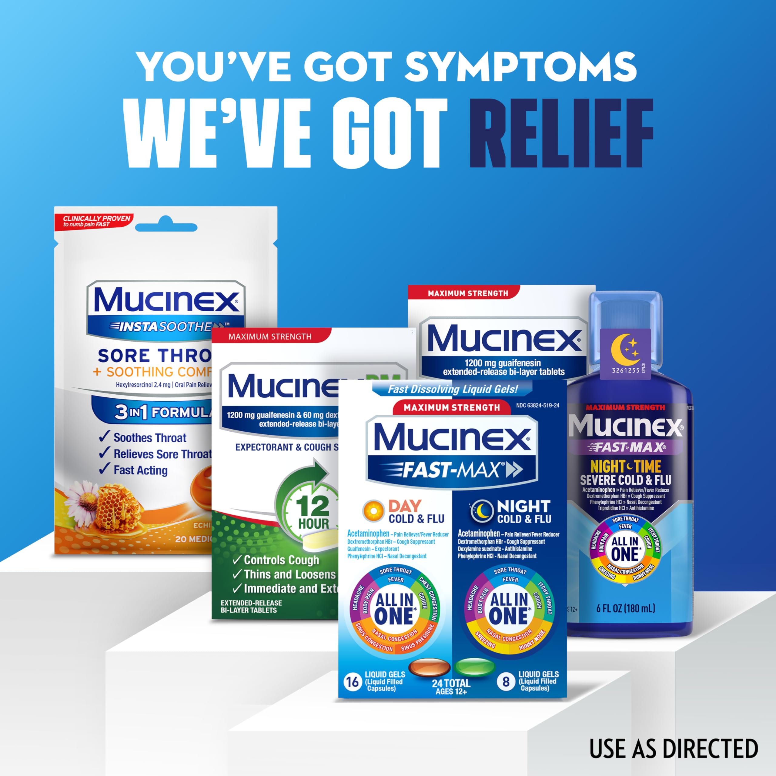 Mucinex Fast-Max Night – étiquette avec ingrédients et conseils