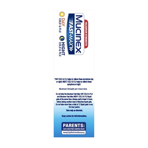 Mucinex Fast-Max Night – tableau de posologie clair
